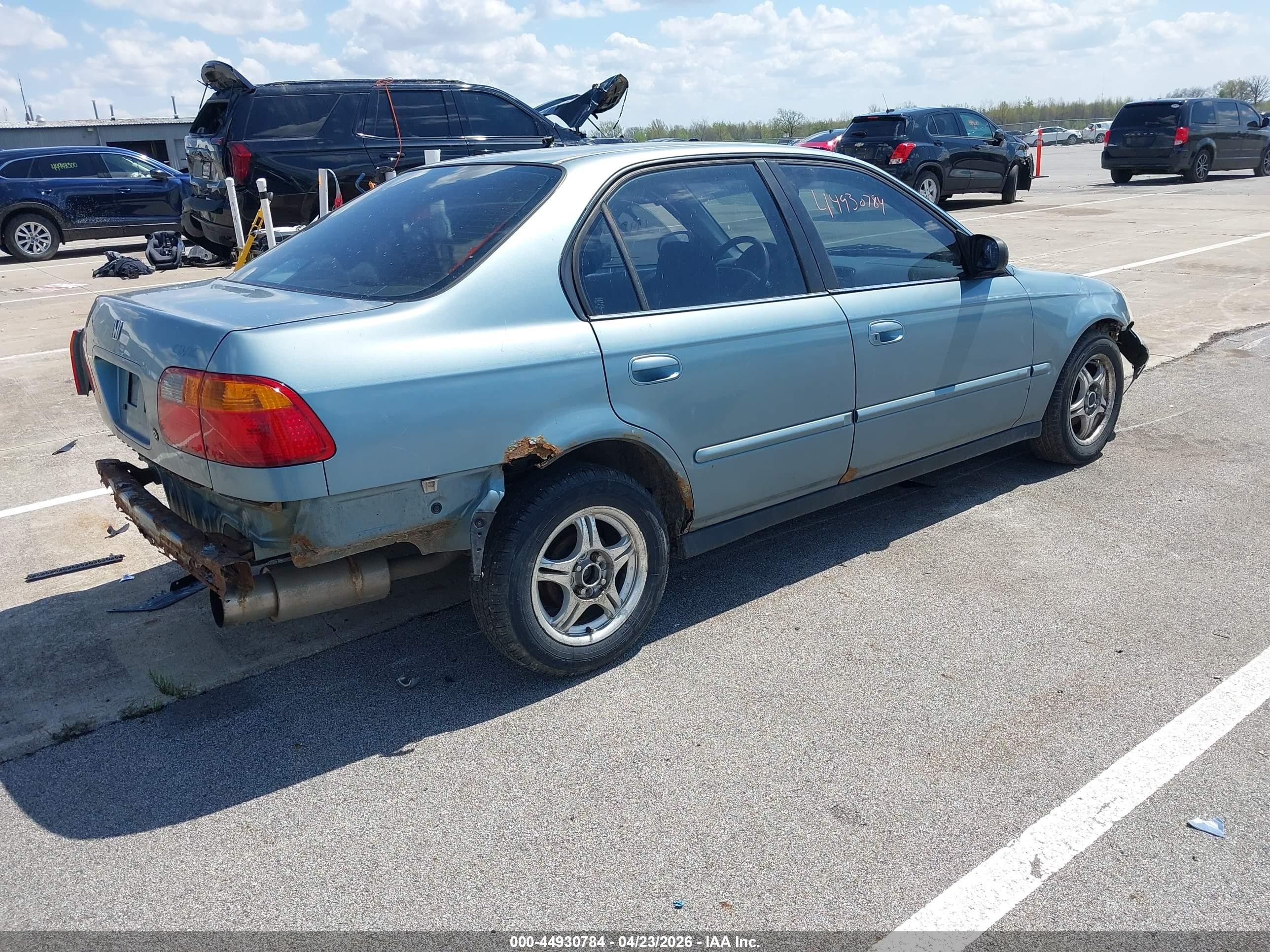 2000 Honda Civic Value Package Blue vin: 2HGEJ6611YH593608