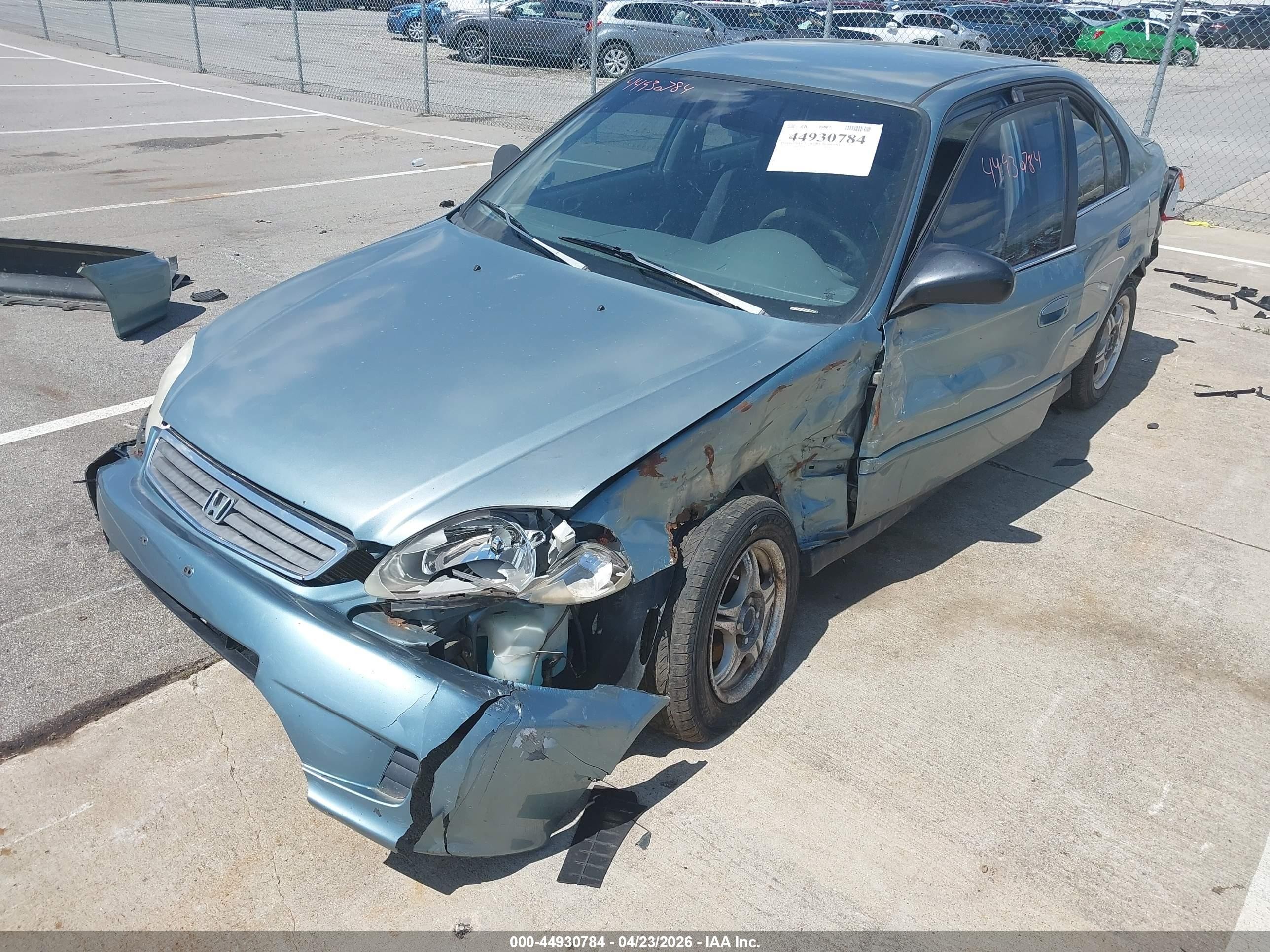 2000 Honda Civic Value Package Blue vin: 2HGEJ6611YH593608