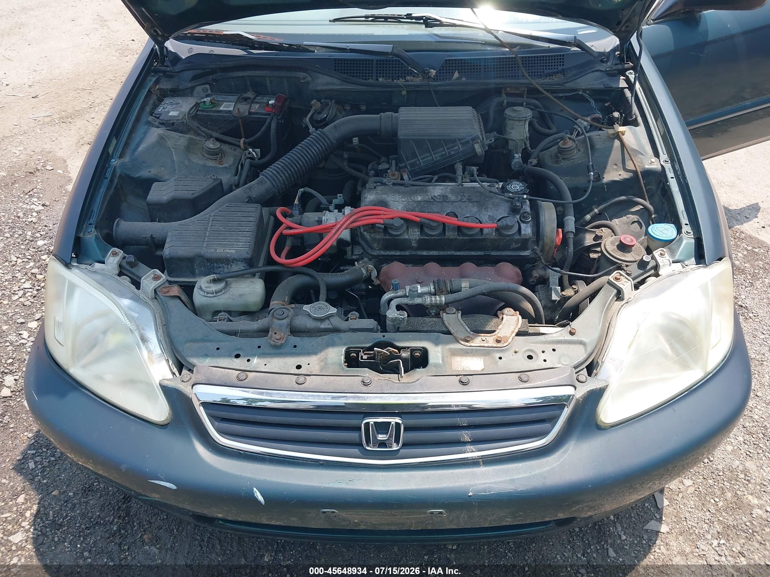 1999 Honda Civic Value Package Green vin: 2HGEJ6612XH537627