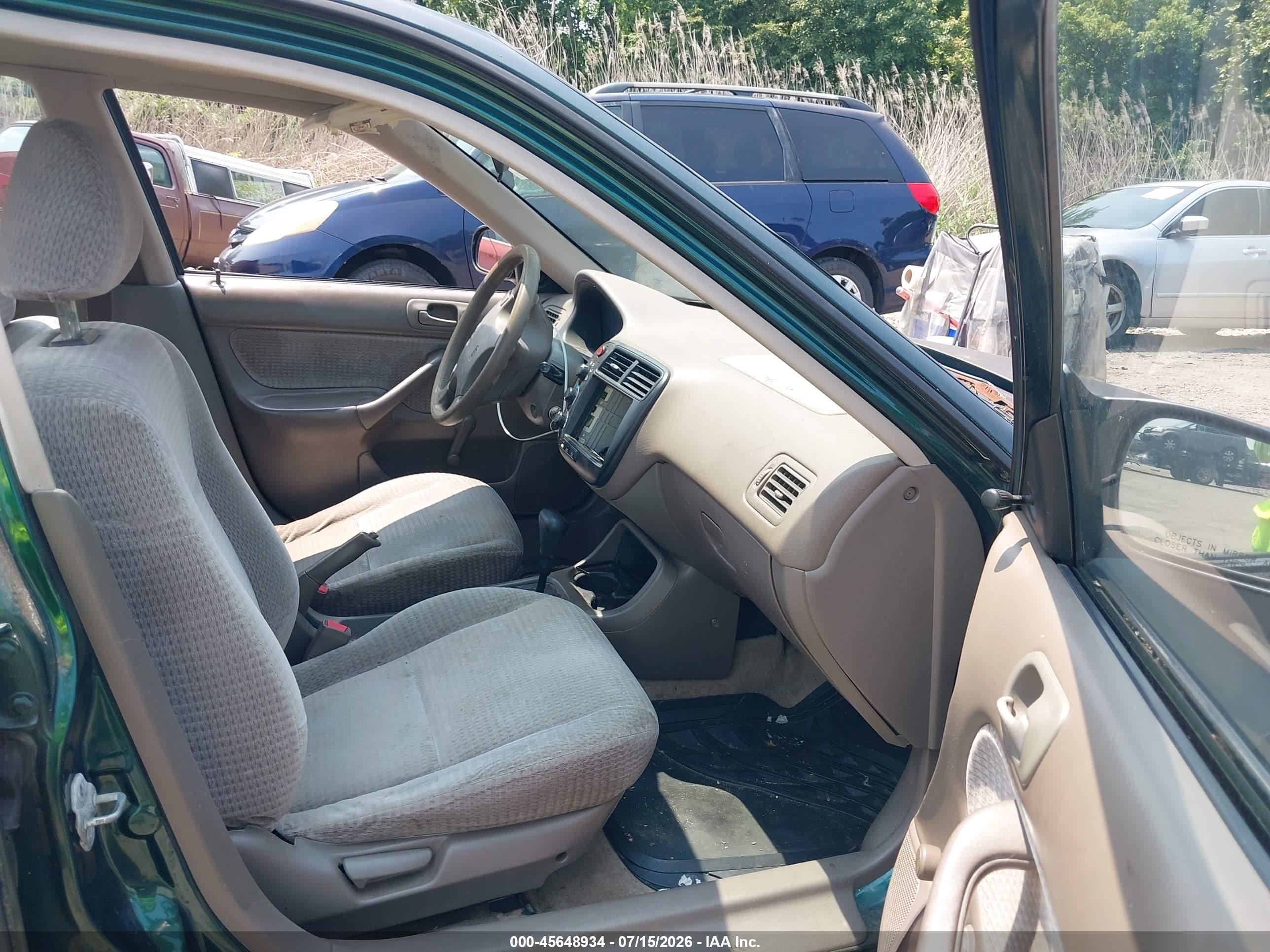 1999 Honda Civic Value Package Green vin: 2HGEJ6612XH537627