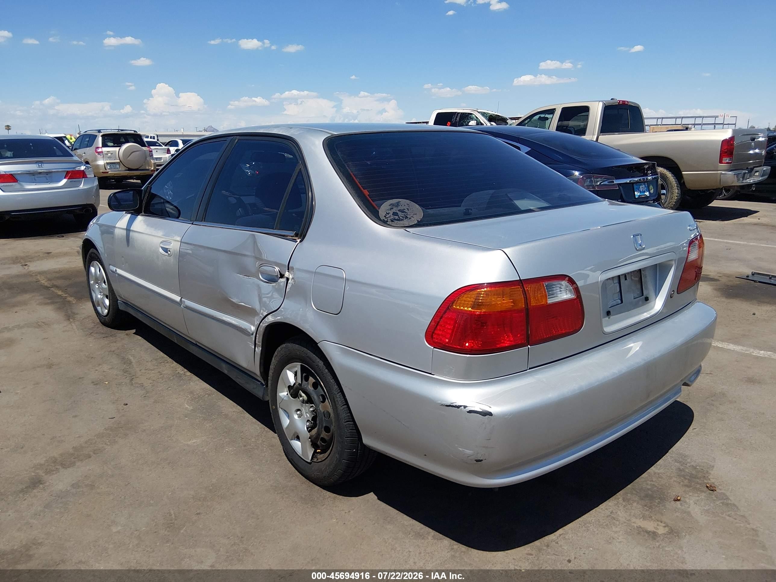 2000 Honda Civic Value Package Серебряный vin: 2HGEJ6612YH597425