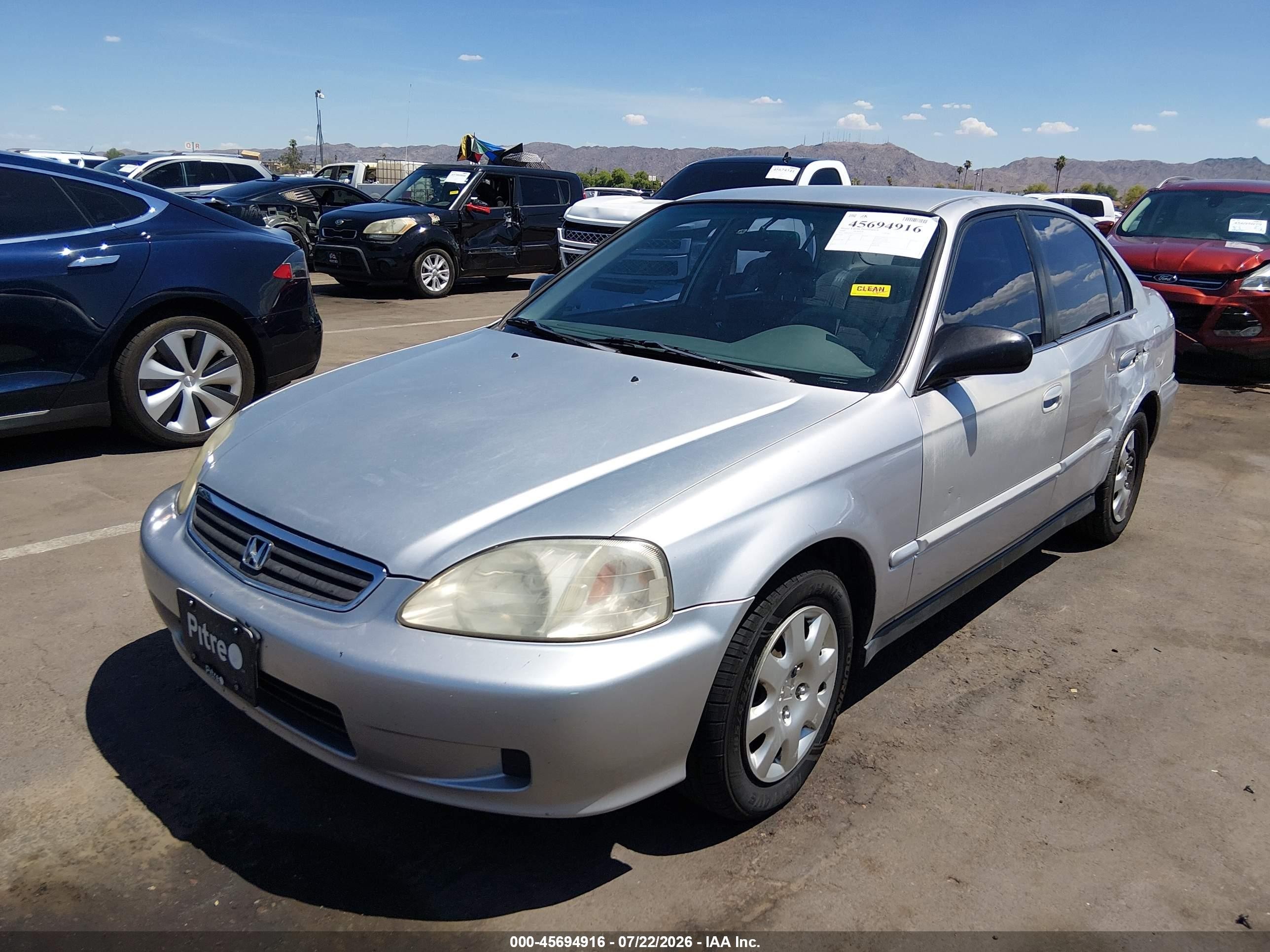 2000 Honda Civic Value Package Серебряный vin: 2HGEJ6612YH597425