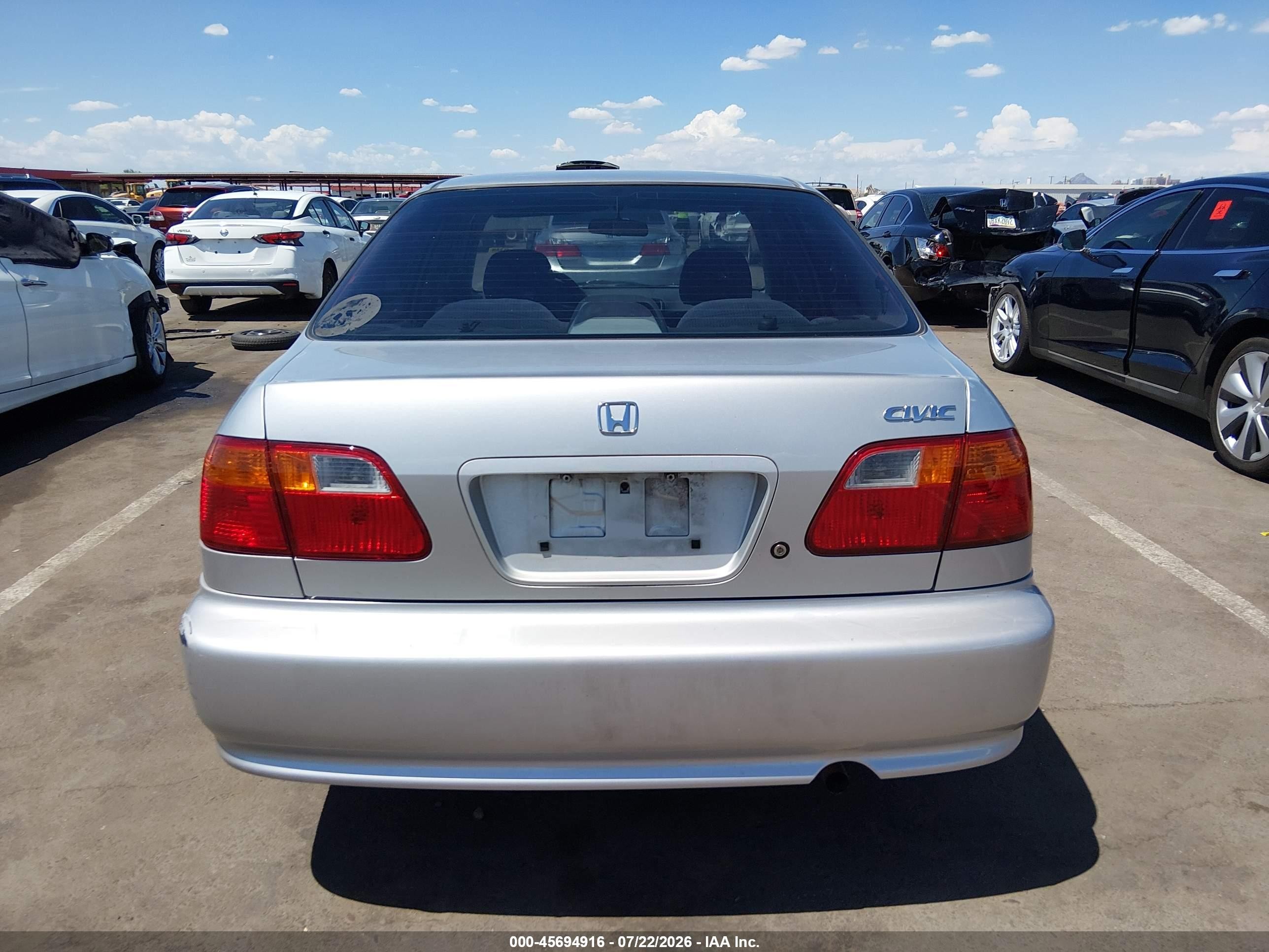 2000 Honda Civic Value Package Серебряный vin: 2HGEJ6612YH597425
