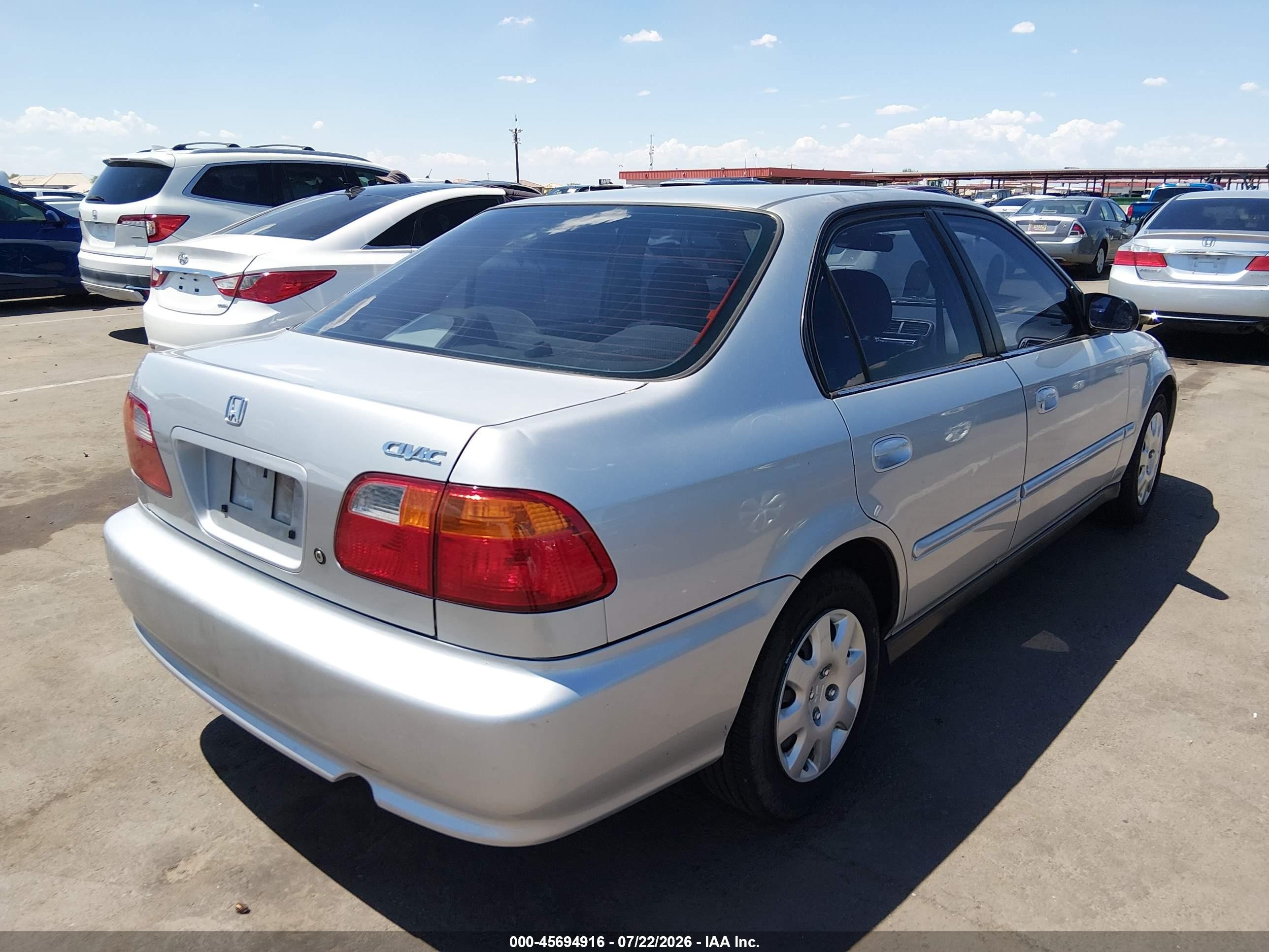 2000 Honda Civic Value Package Серебряный vin: 2HGEJ6612YH597425
