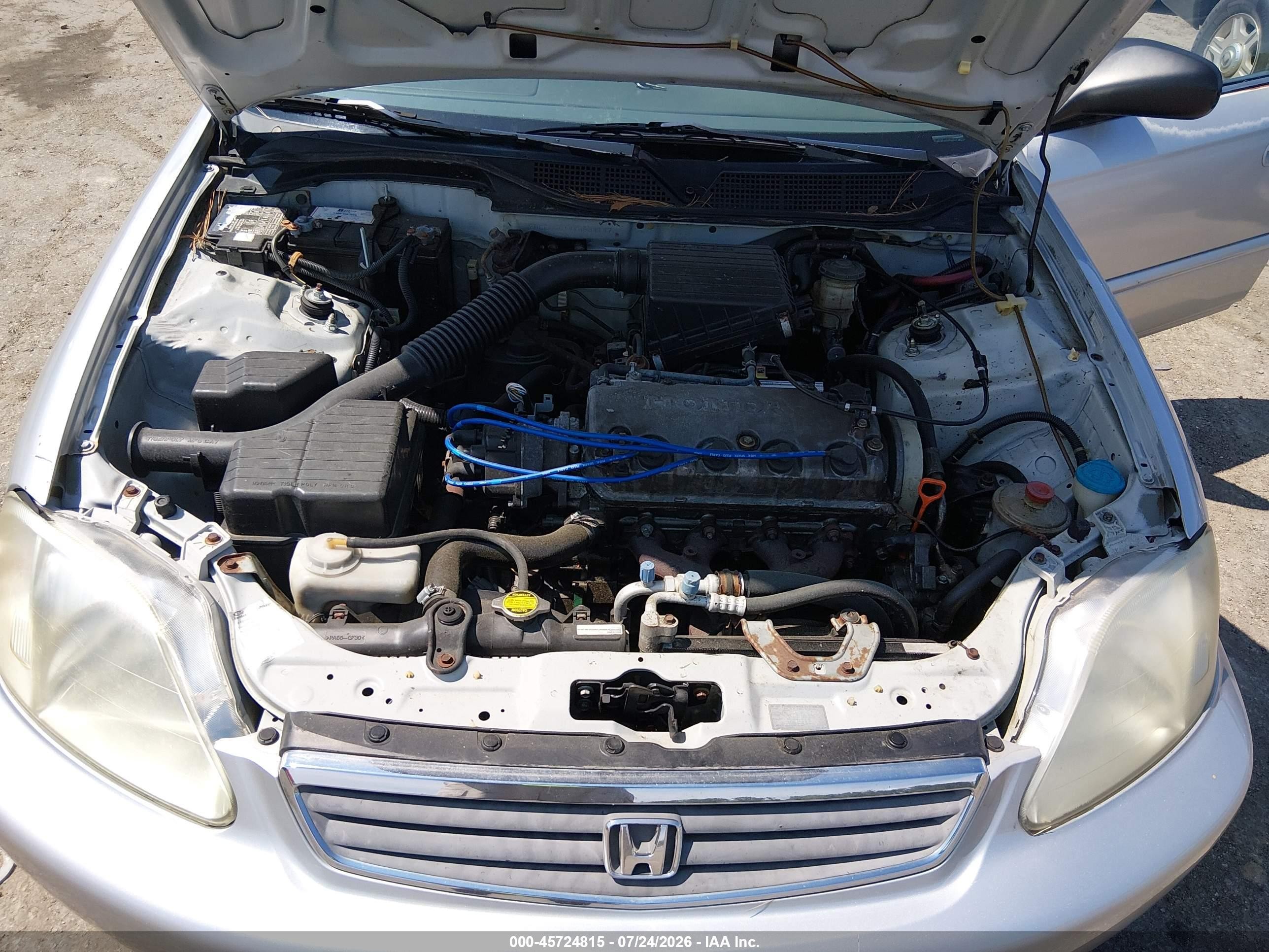 2000 Honda Civic Value Package Silver vin: 2HGEJ6614YH534147