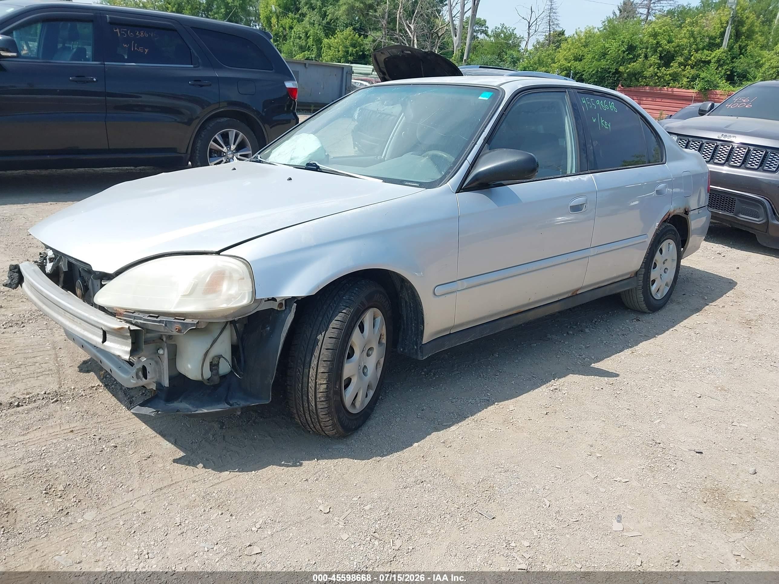 2000 Honda Civic Value Package Silver vin: 2HGEJ6614YH550008