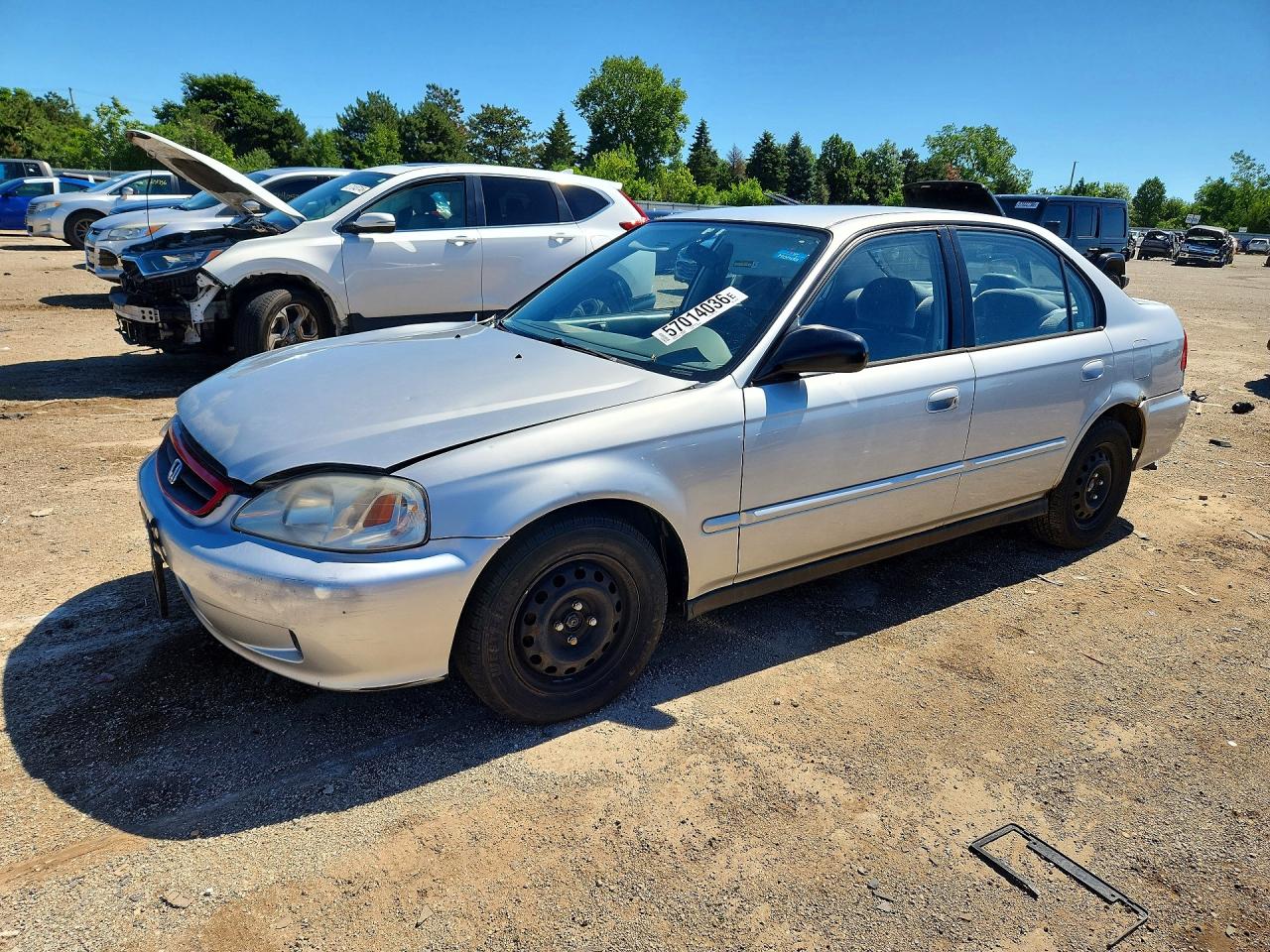 1999 Honda Civic Base Silver vin: 2HGEJ6616XH586796