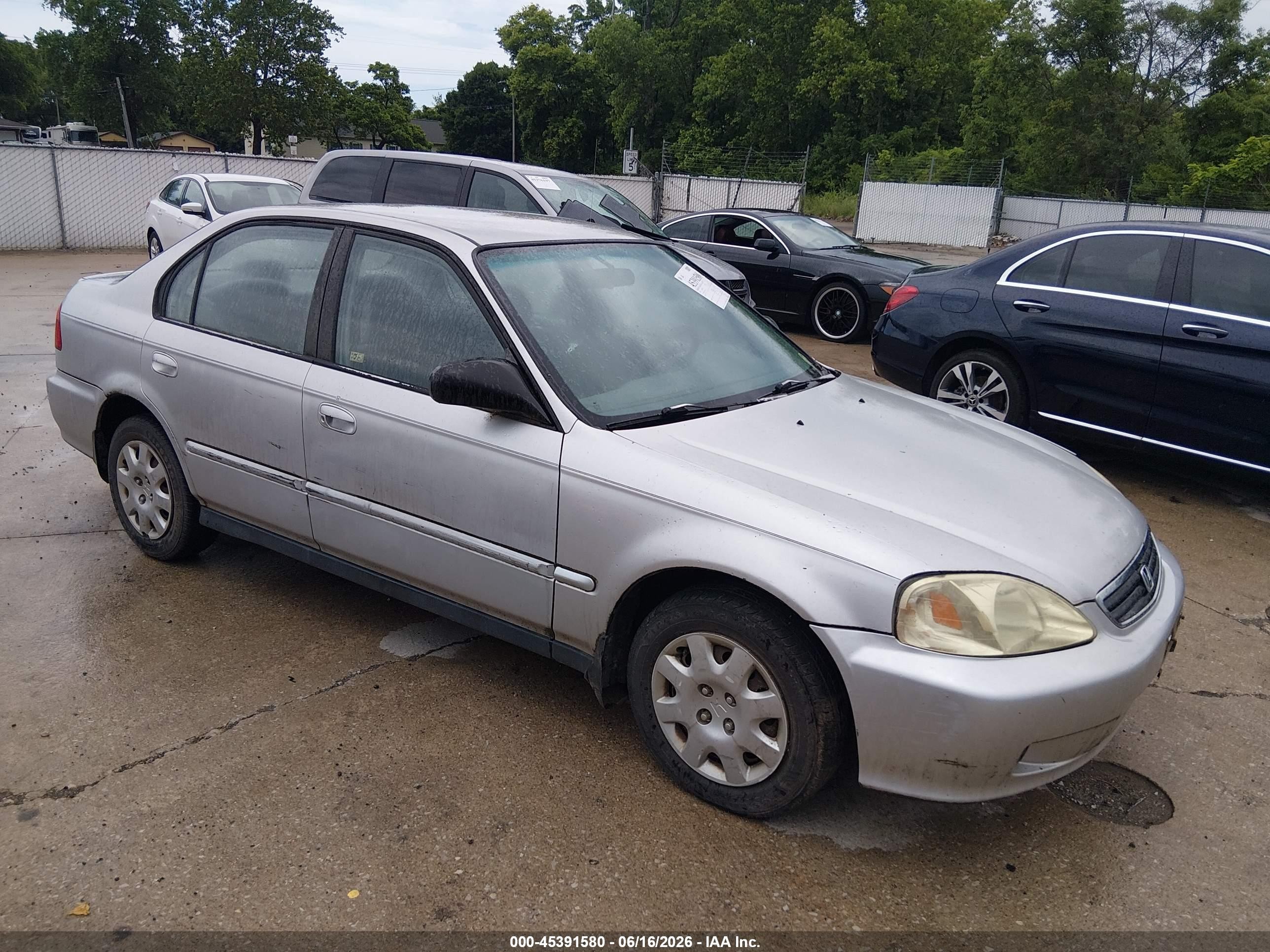 1999 Honda Civic Value Package Gray vin: 2HGEJ6617XH513601