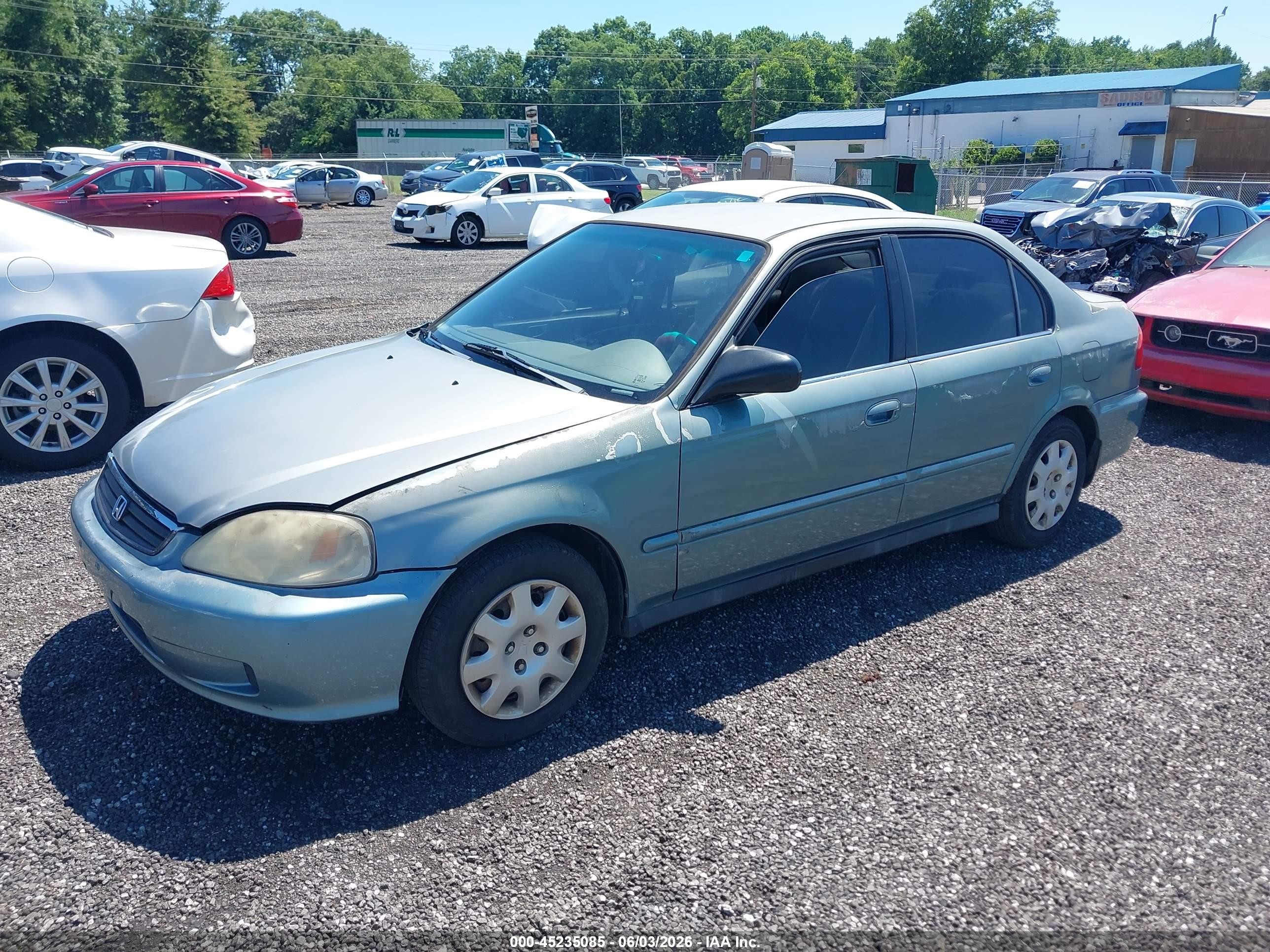 2000 Honda Civic Value Package Light Blue vin: 2HGEJ6618YH514290