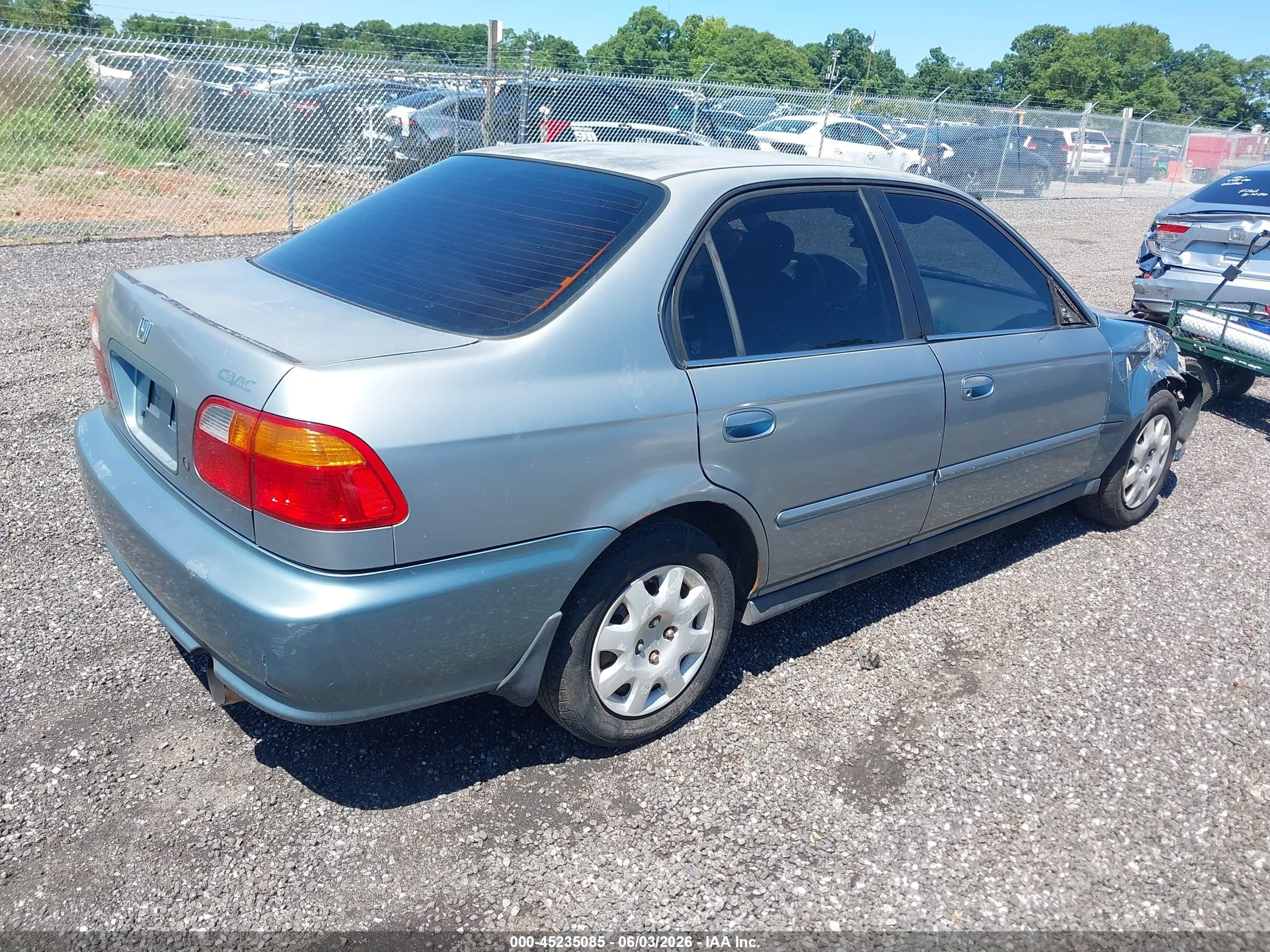2000 Honda Civic Value Package Light Blue vin: 2HGEJ6618YH514290