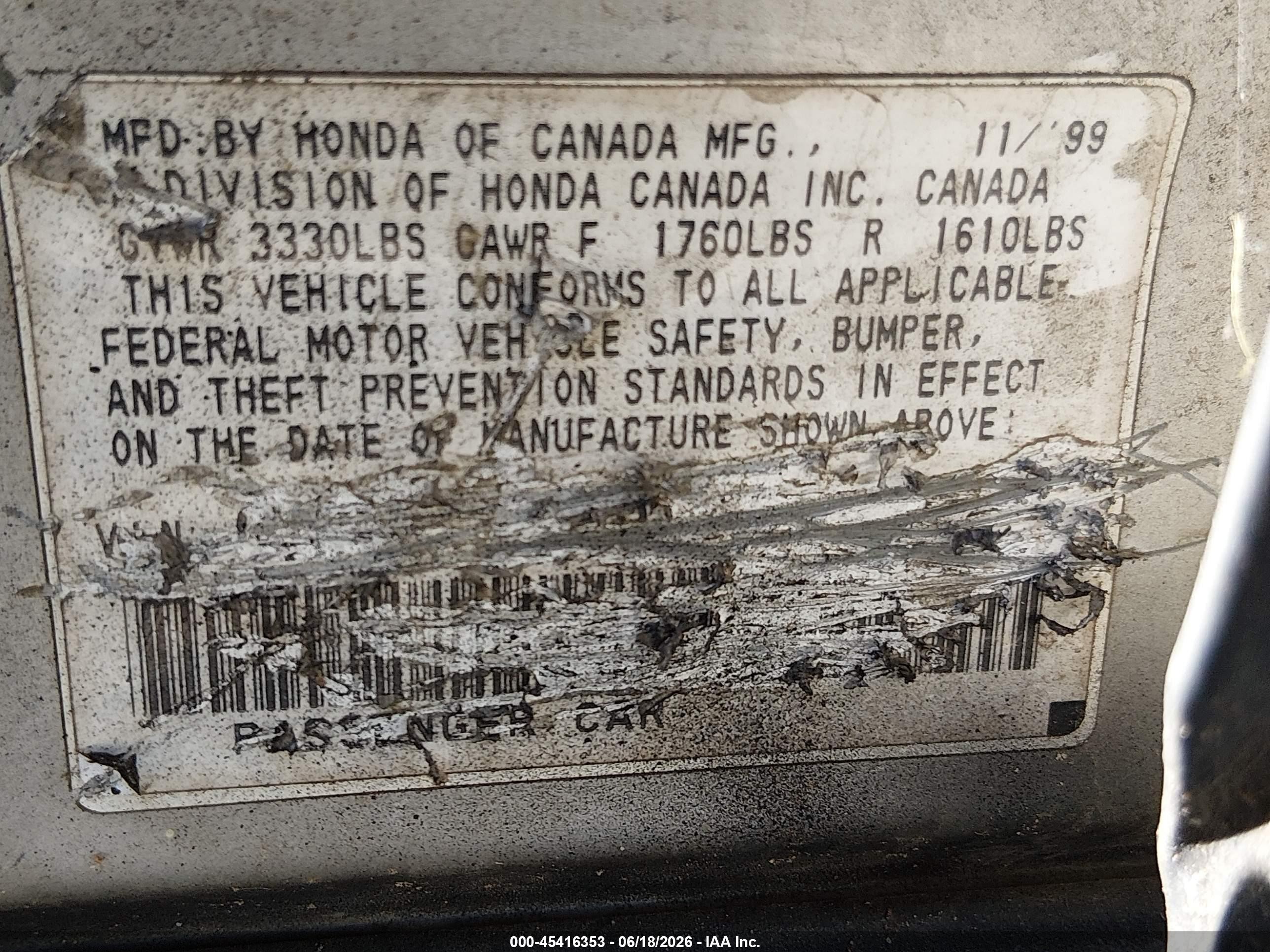 2000 Honda Civic Value Package Gray vin: 2HGEJ6619YH529378