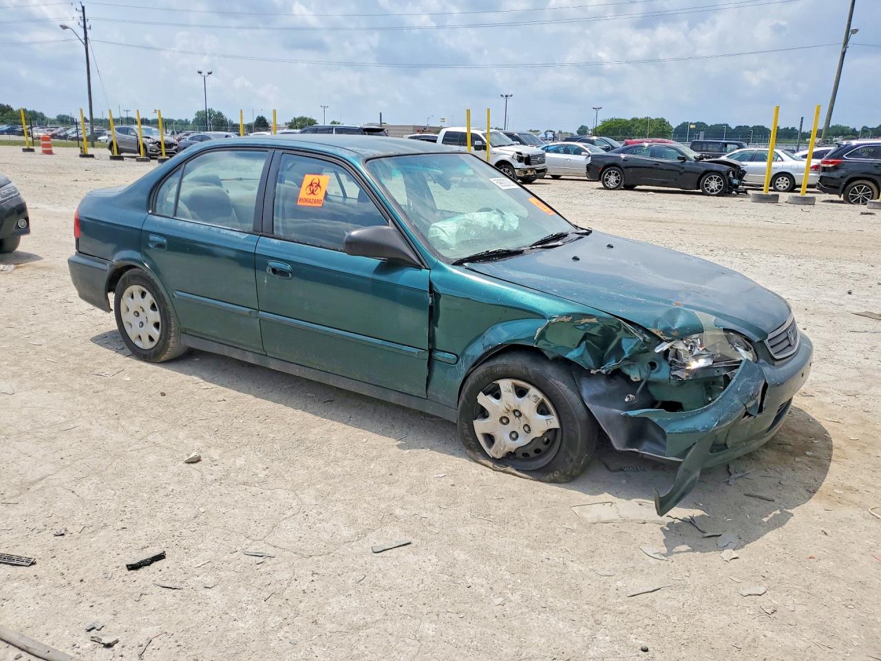 2000 Honda Civic Base Green vin: 2HGEJ6619YH538386