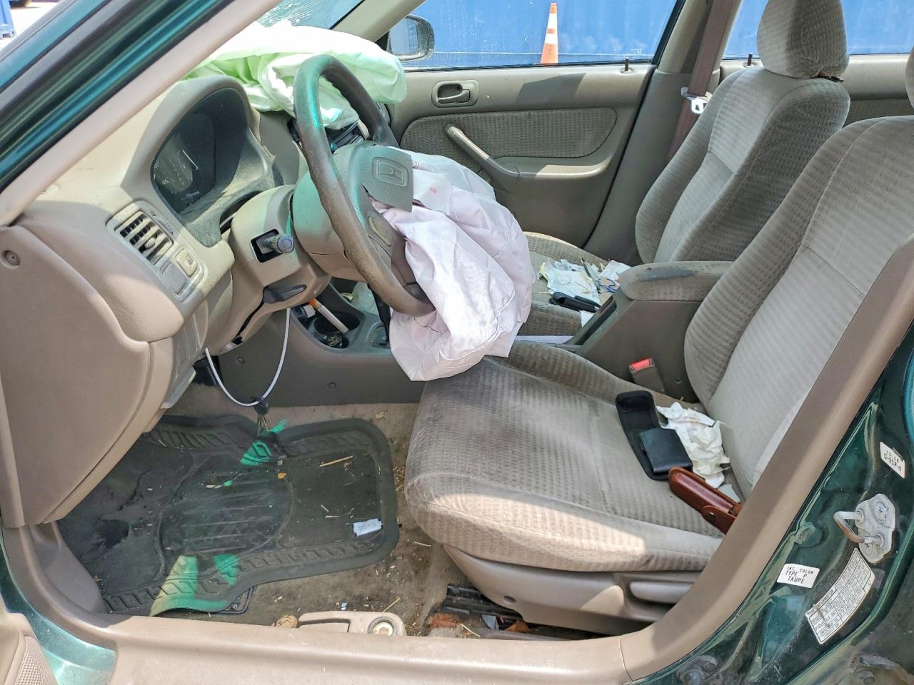 2000 Honda Civic Base Green vin: 2HGEJ6619YH538386