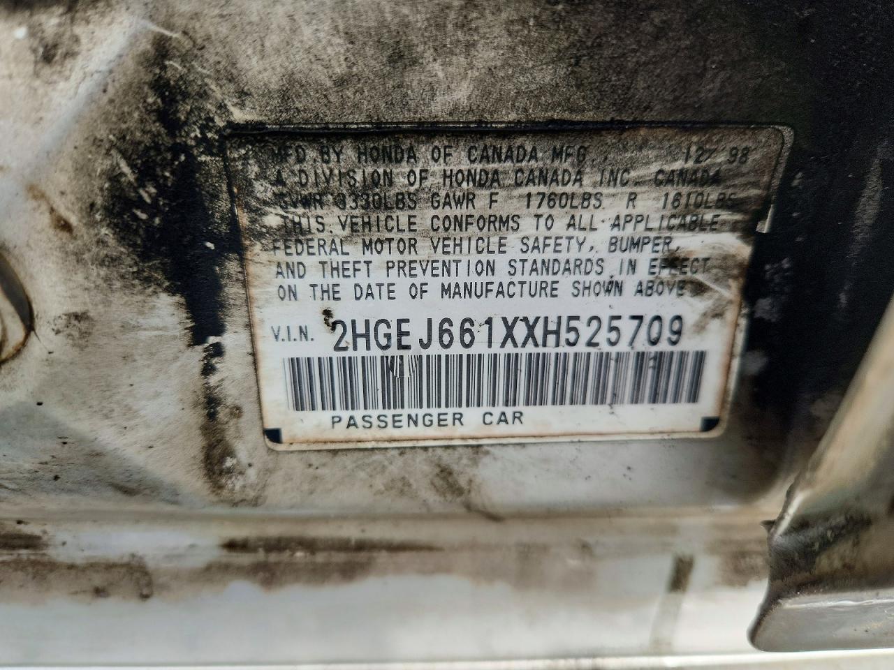 1999 Honda Civic Base Silver vin: 2HGEJ661XXH525709