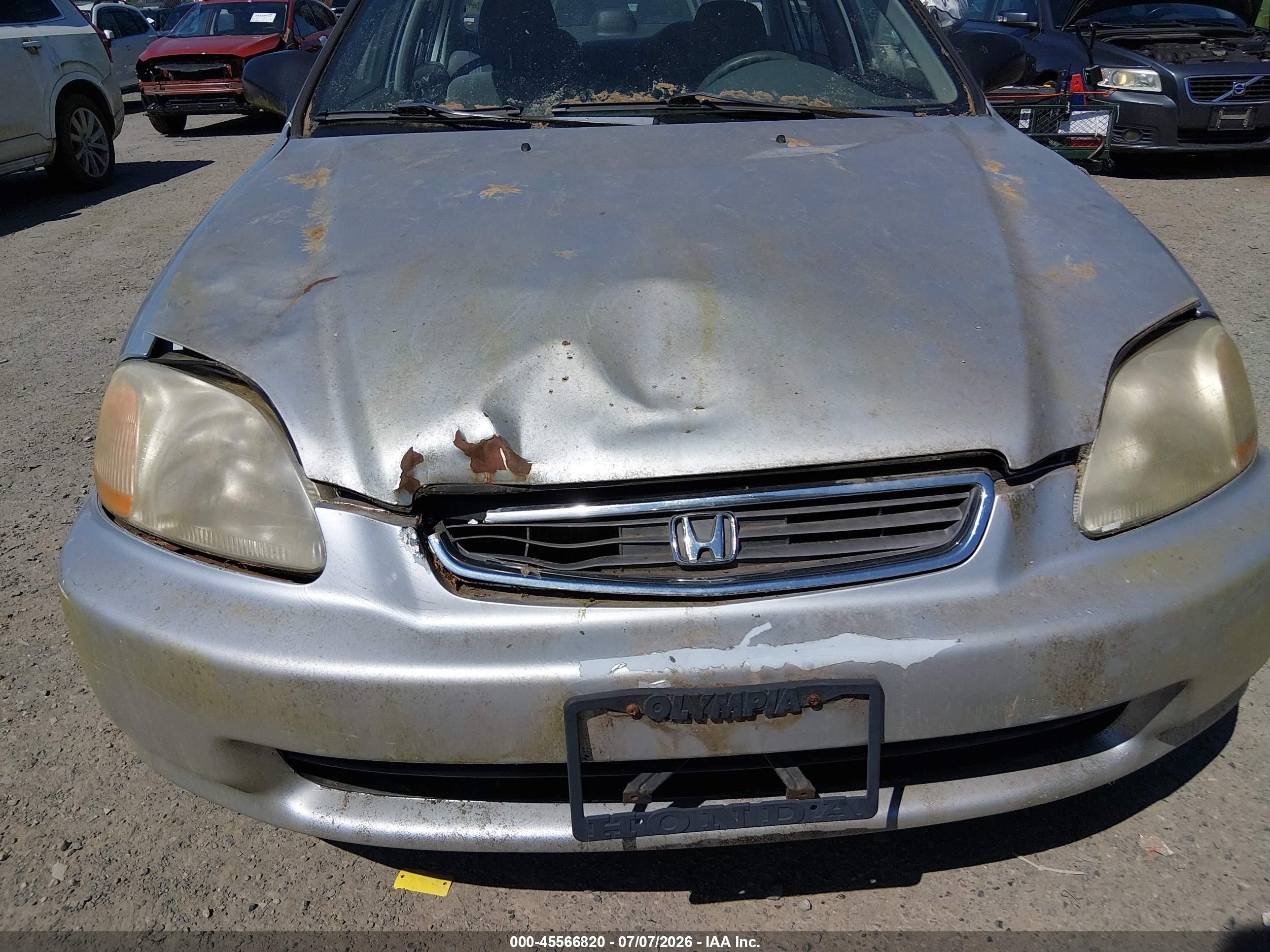 1998 Honda Civic Lx Silver vin: 2HGEJ6670WH558947