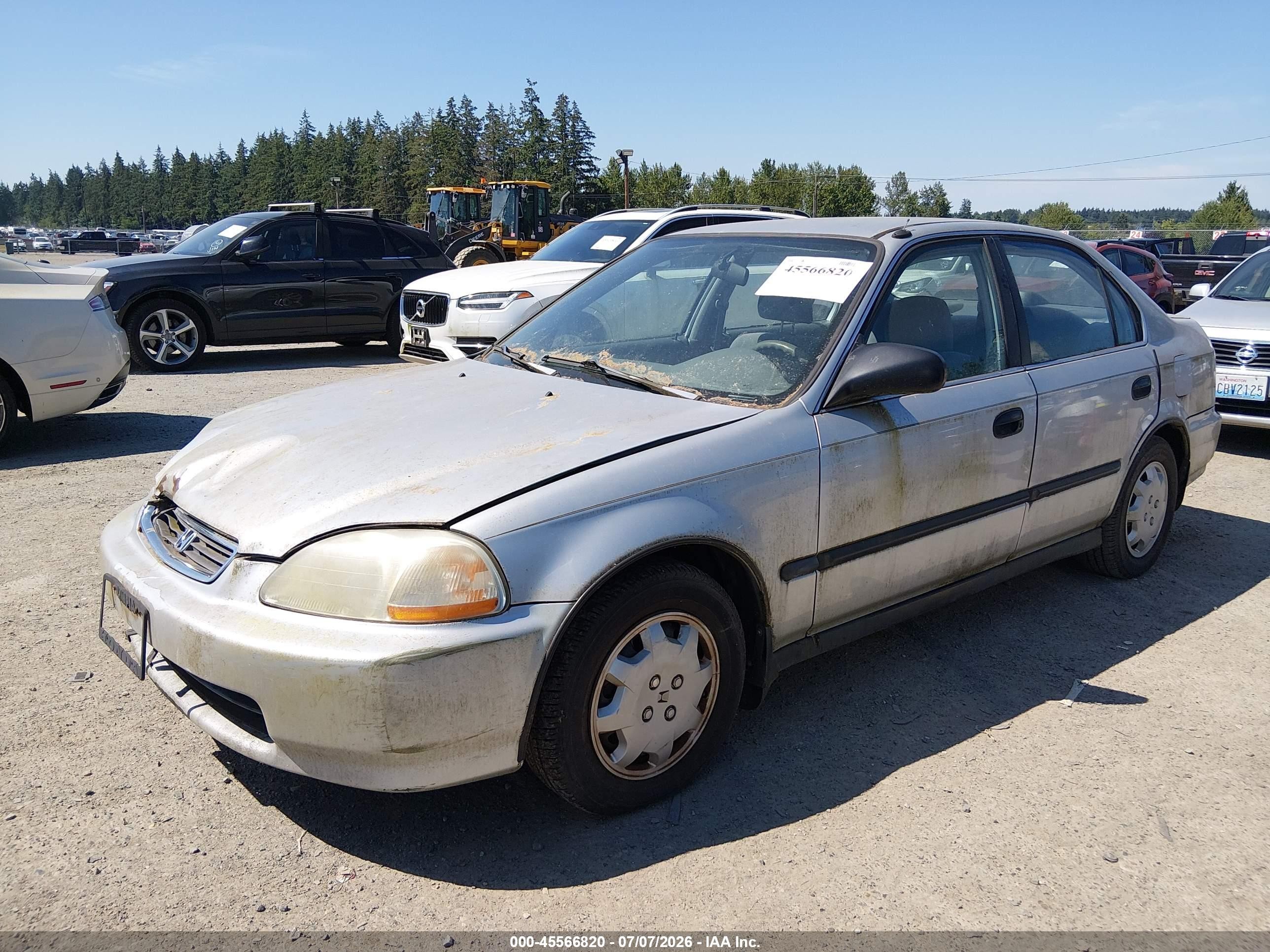 1998 Honda Civic Lx Silver vin: 2HGEJ6670WH558947