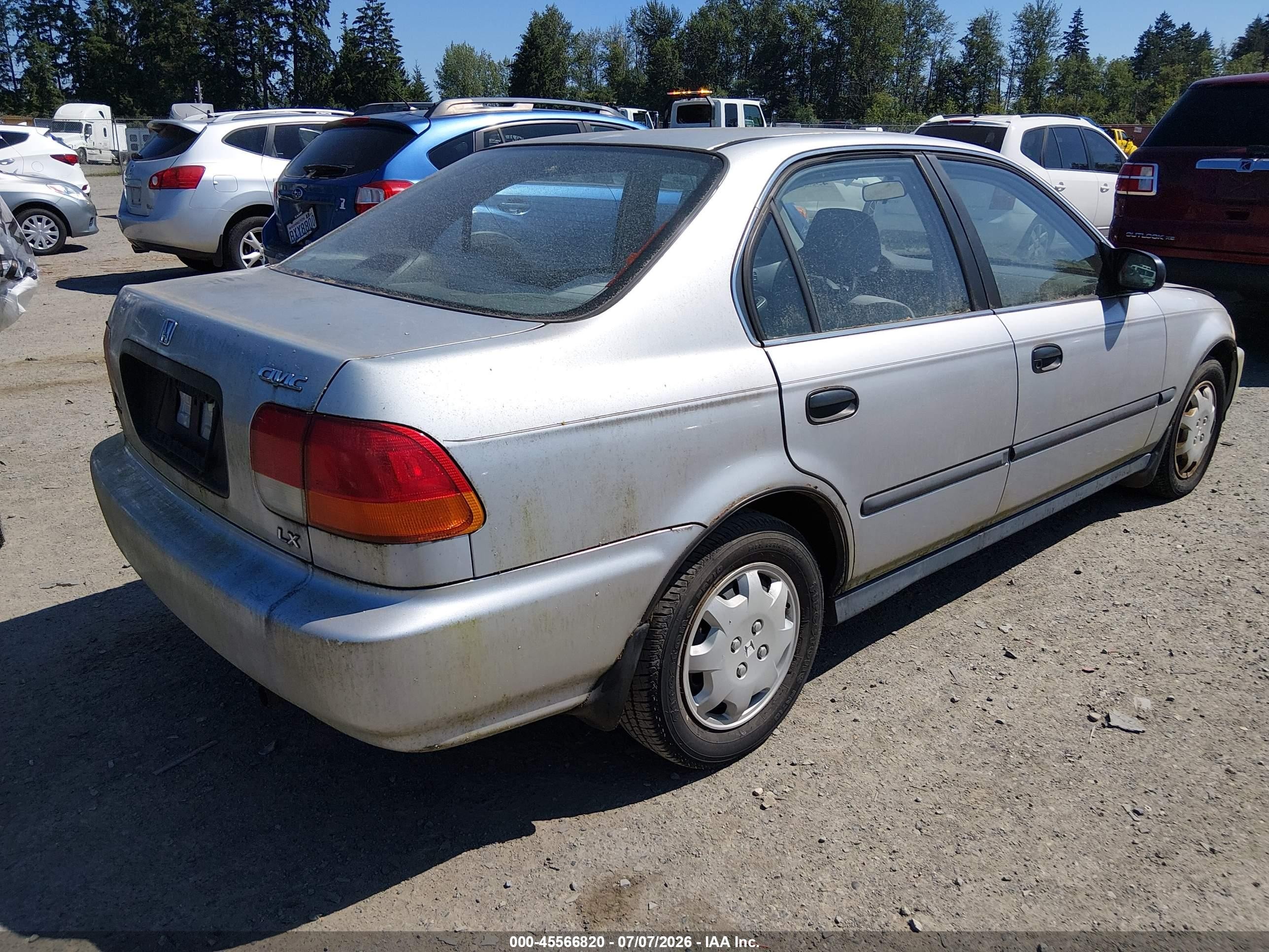1998 Honda Civic Lx Silver vin: 2HGEJ6670WH558947