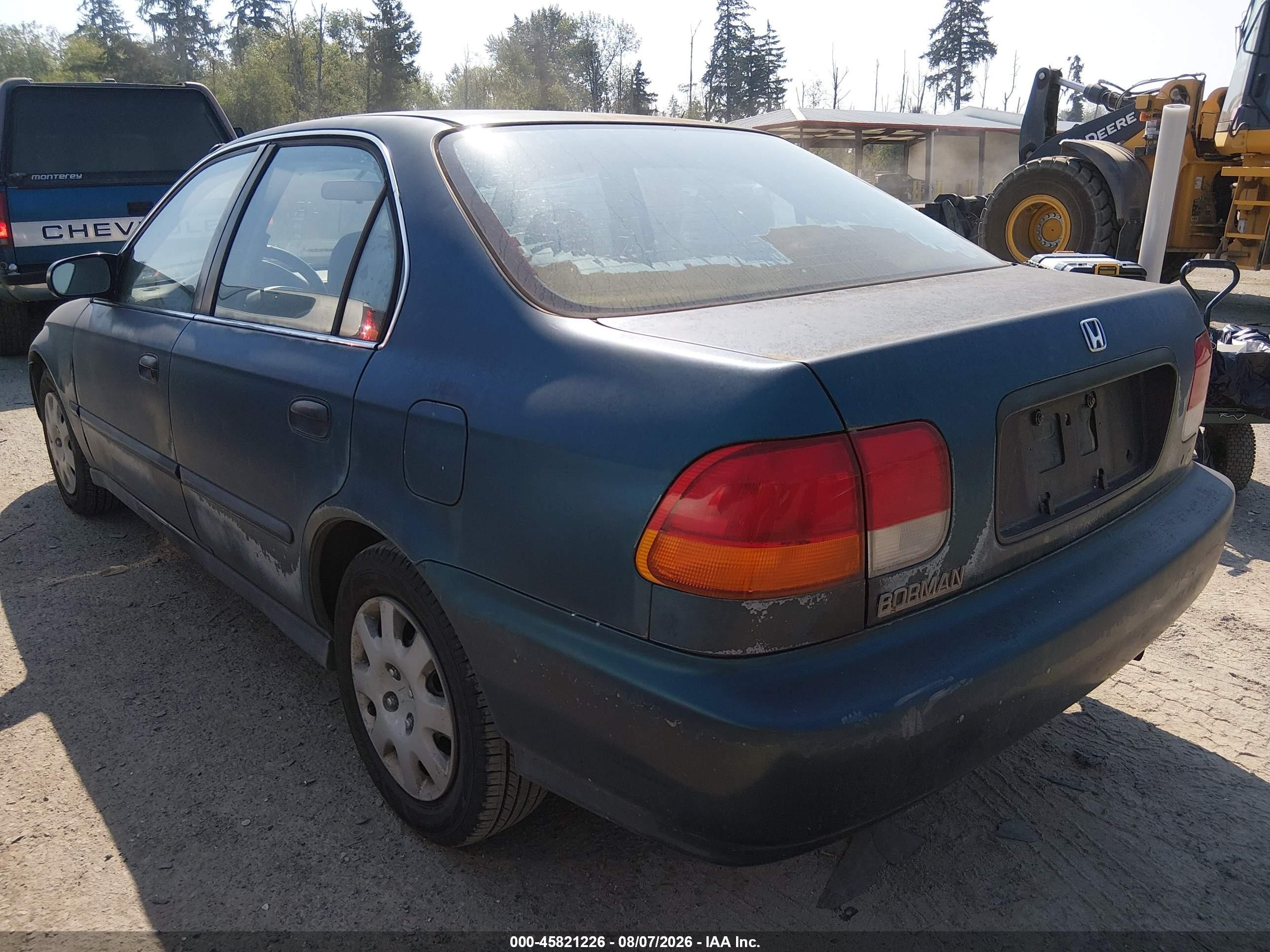 1998 Honda Civic Lx Green vin: 2HGEJ6670WH571827