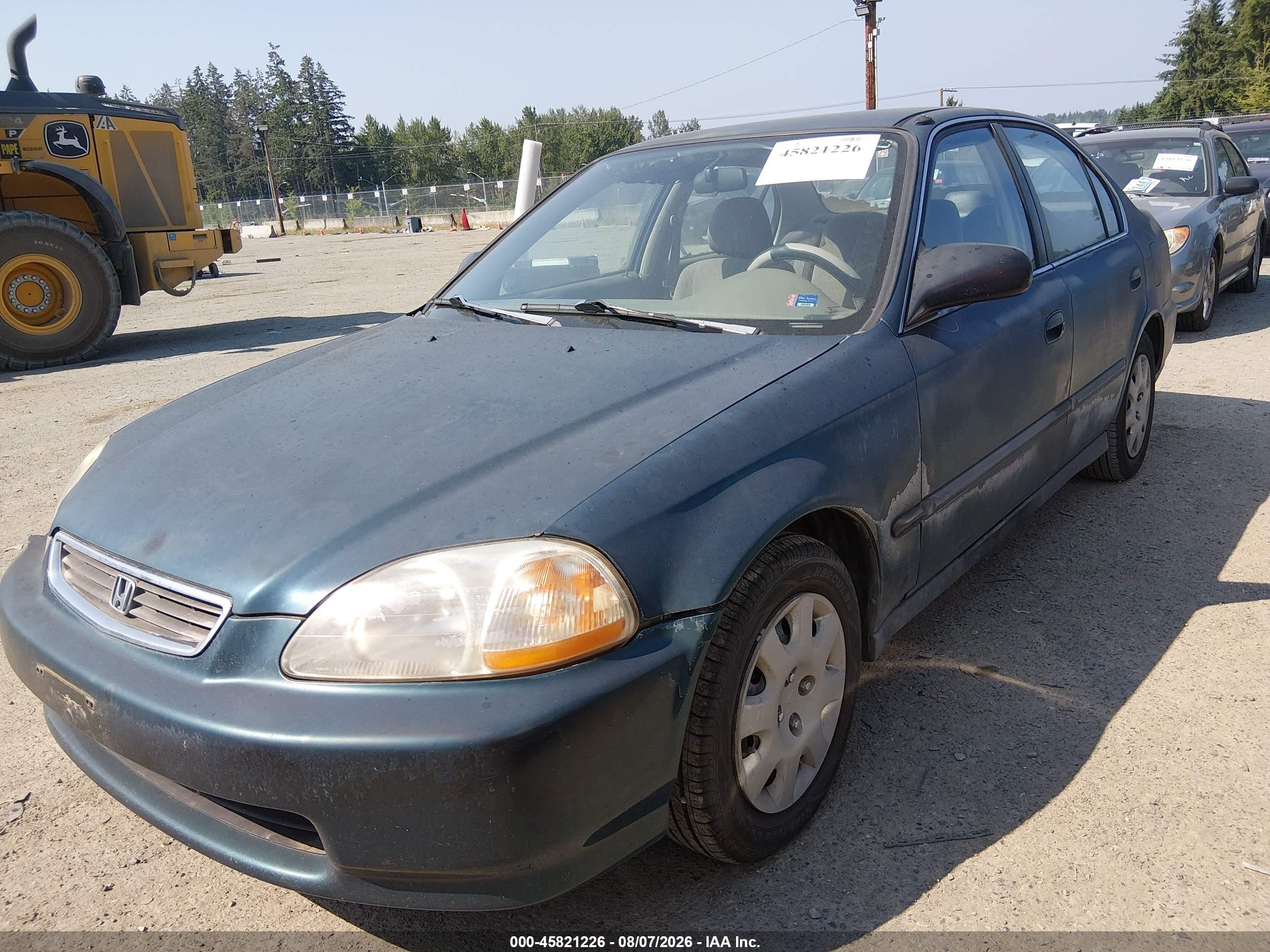 1998 Honda Civic Lx Green vin: 2HGEJ6670WH571827