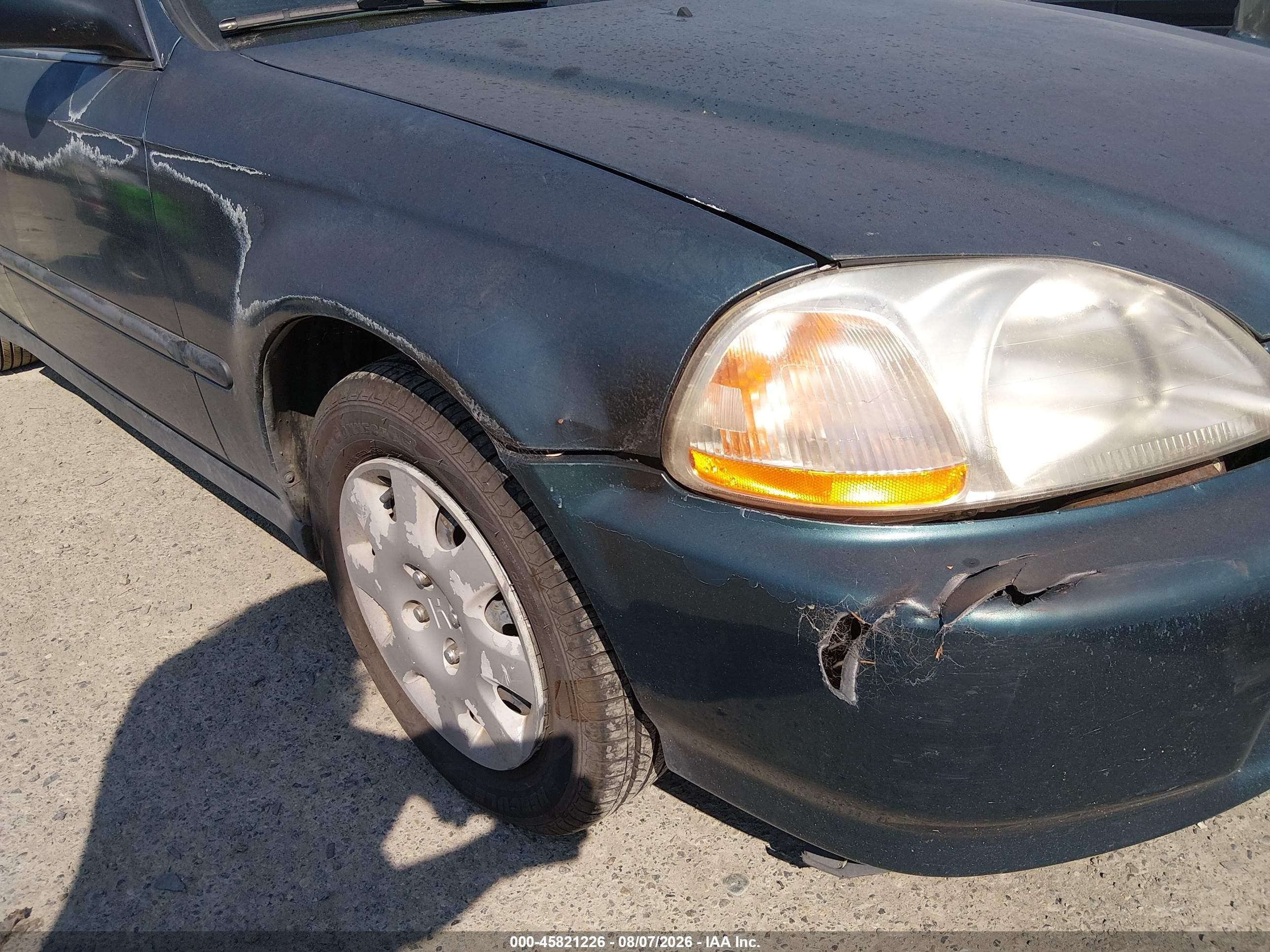 1998 Honda Civic Lx Green vin: 2HGEJ6670WH571827