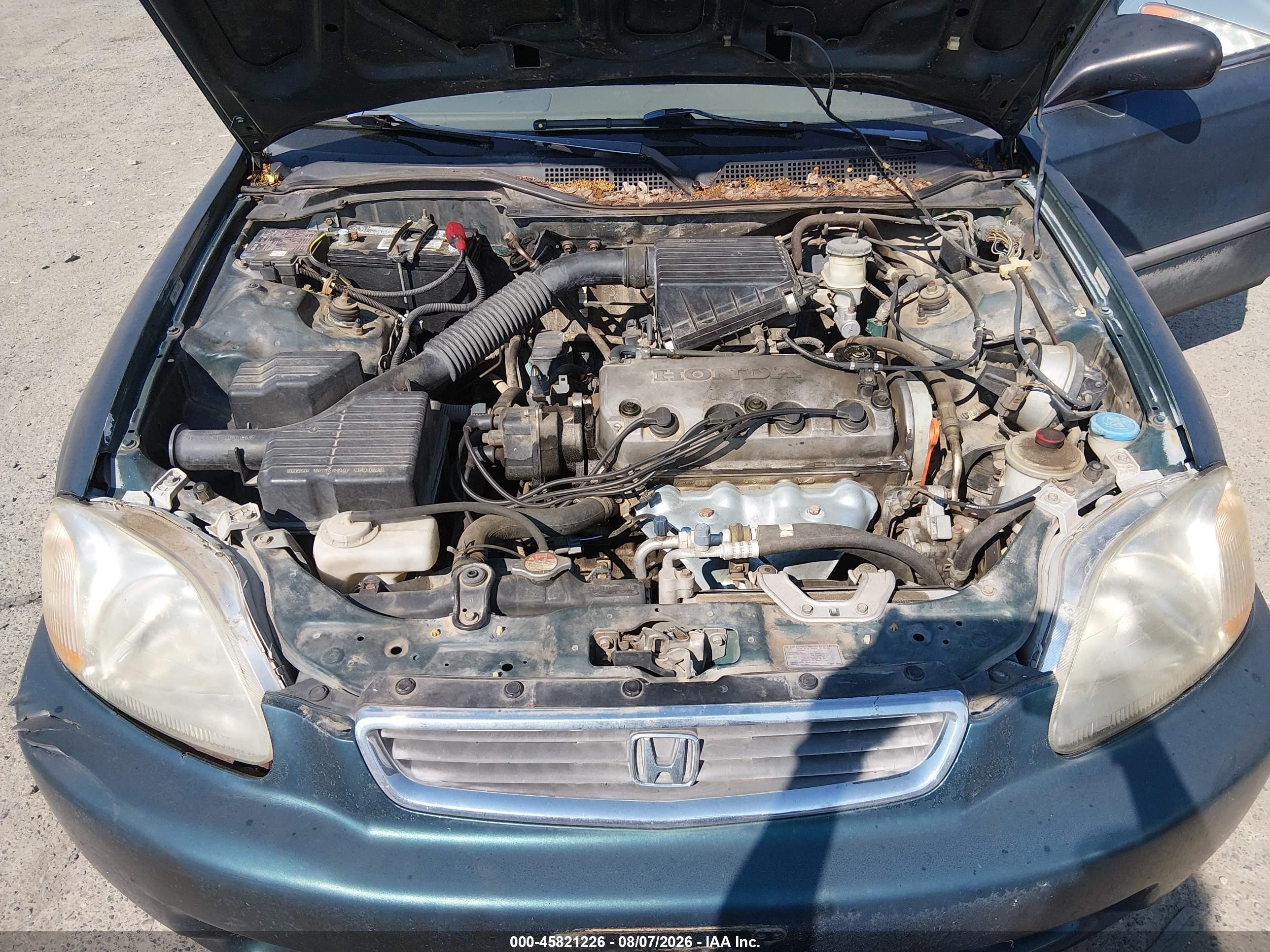 1998 Honda Civic Lx Green vin: 2HGEJ6670WH571827