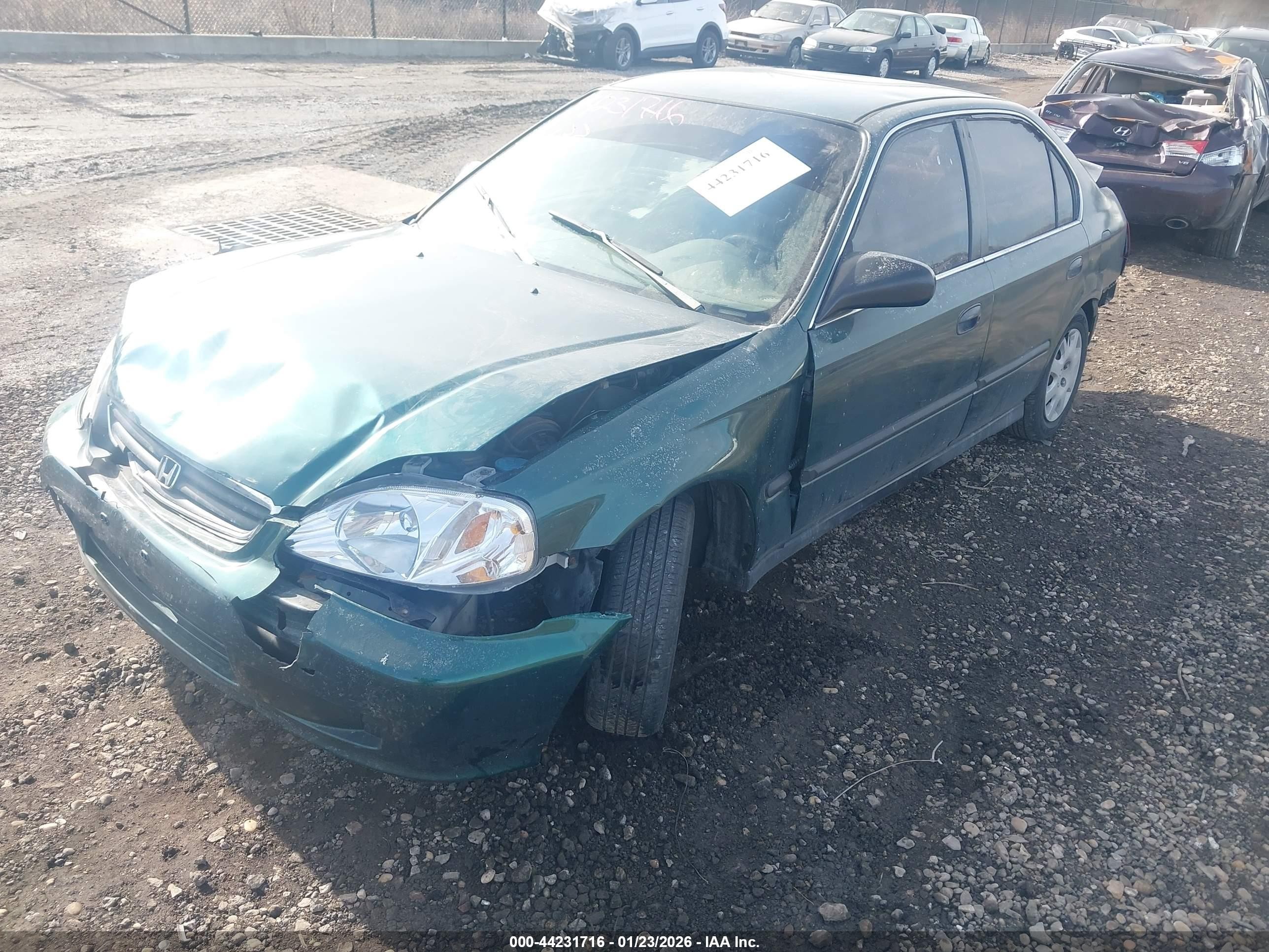 1999 Honda Civic Lx Зеленый vin: 2HGEJ6671XH573555
