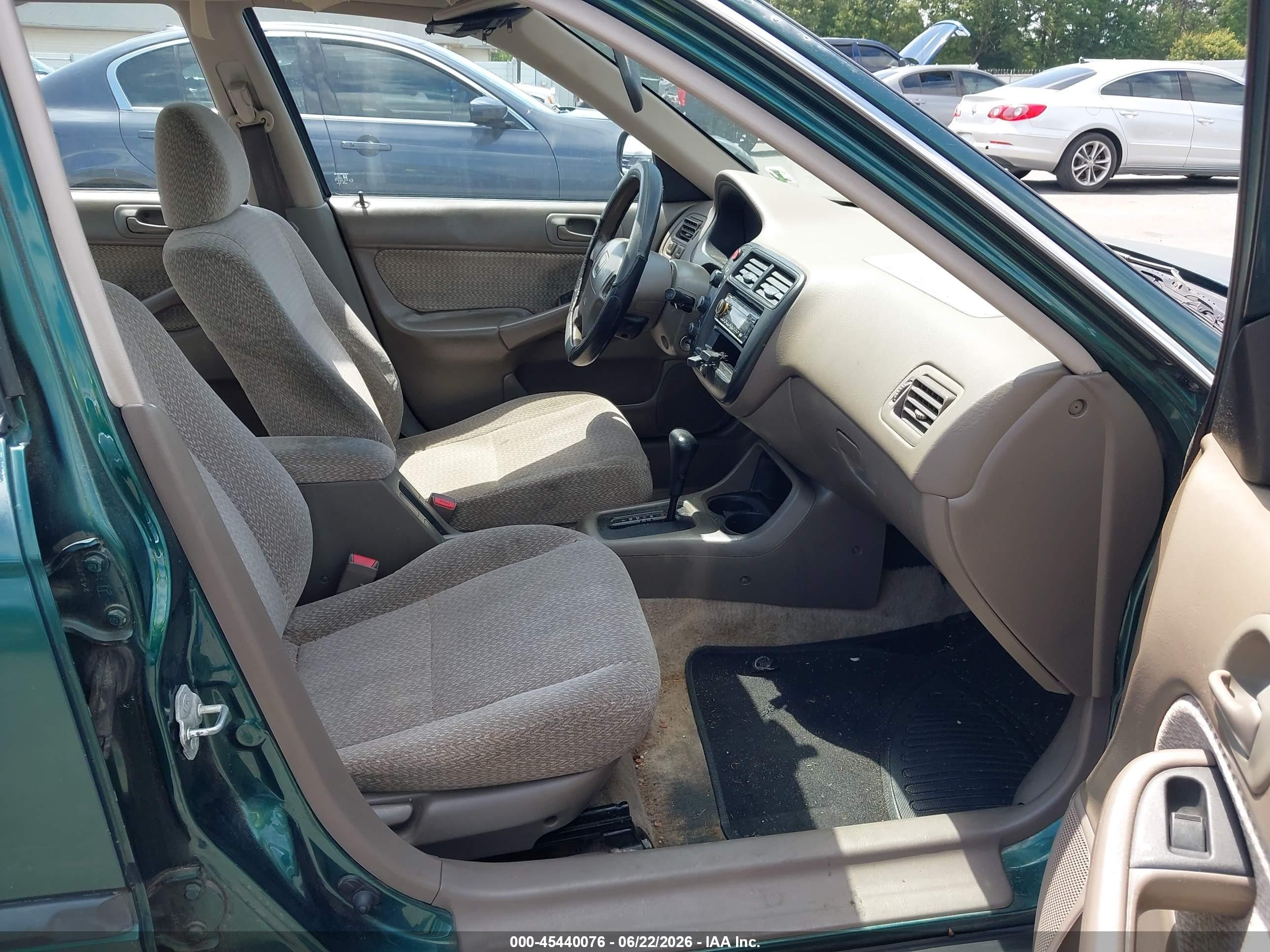 2000 Honda Civic Lx Green vin: 2HGEJ6671YH504933
