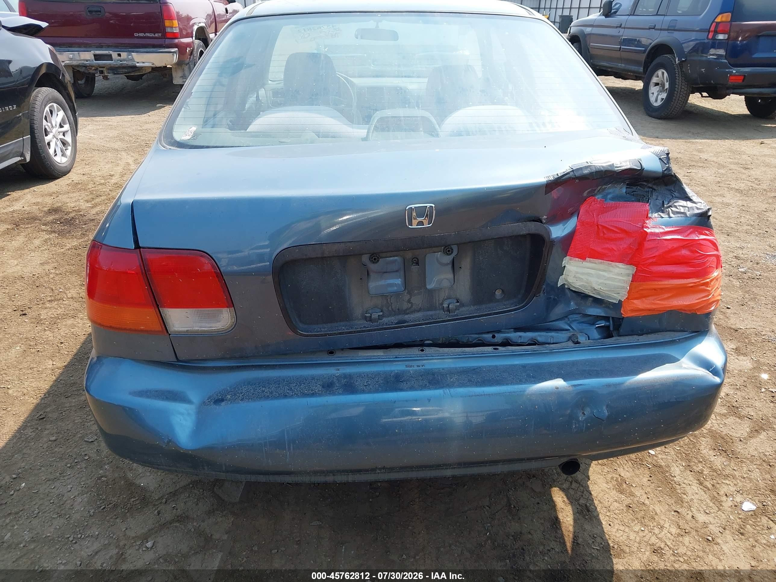1998 Honda Civic Lx Blue vin: 2HGEJ6672WH533886