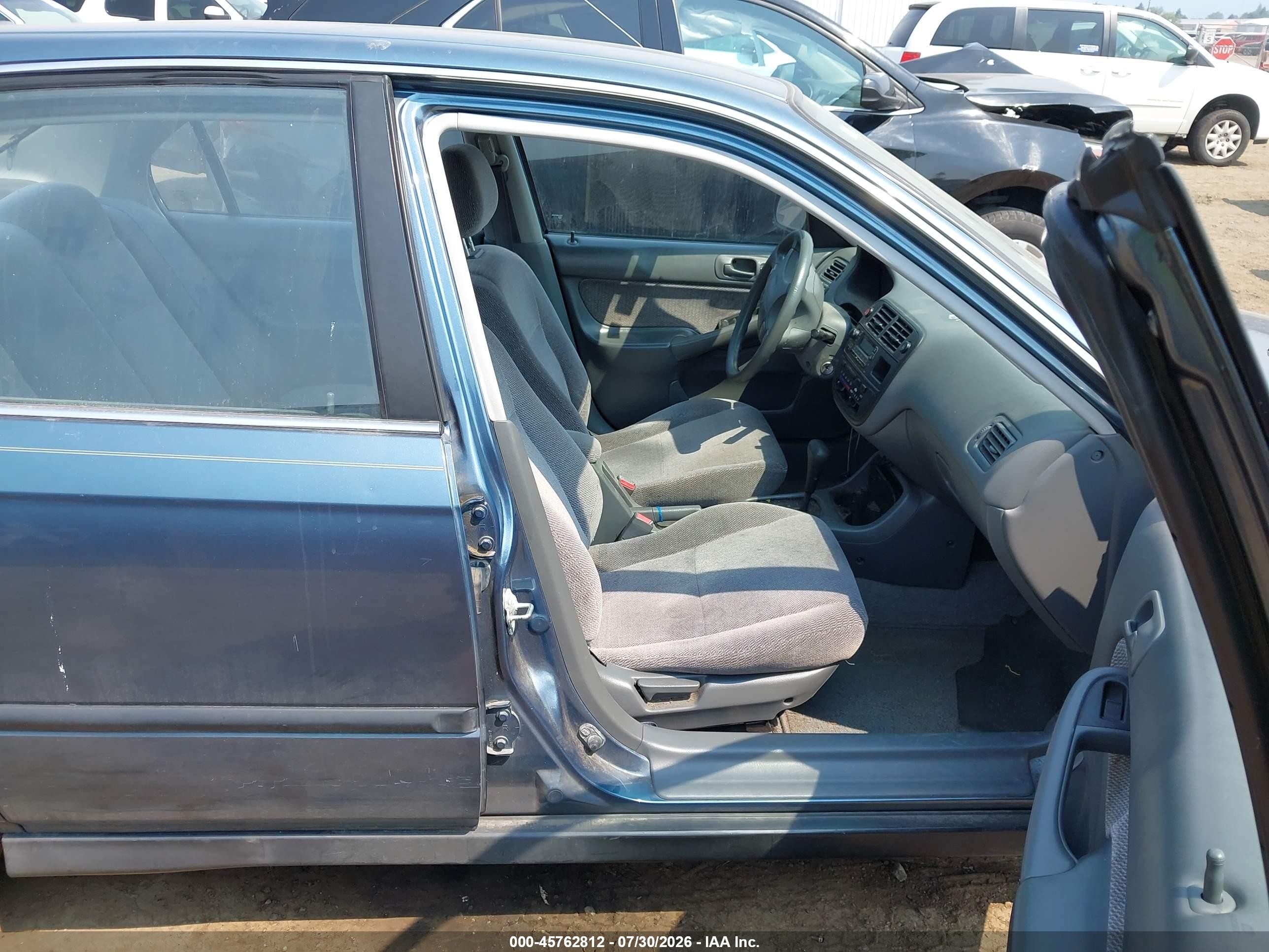 1998 Honda Civic Lx Blue vin: 2HGEJ6672WH533886