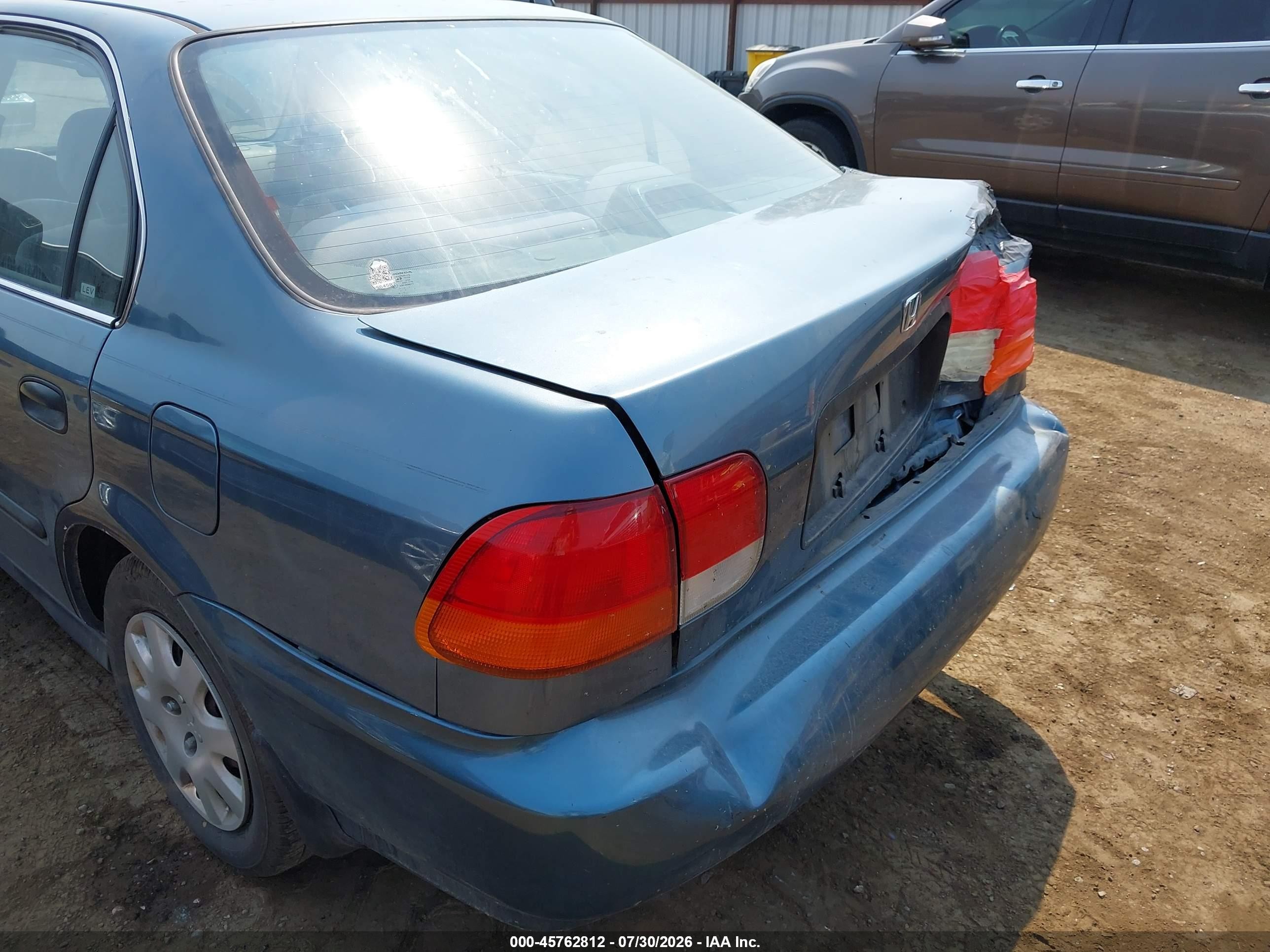 1998 Honda Civic Lx Blue vin: 2HGEJ6672WH533886