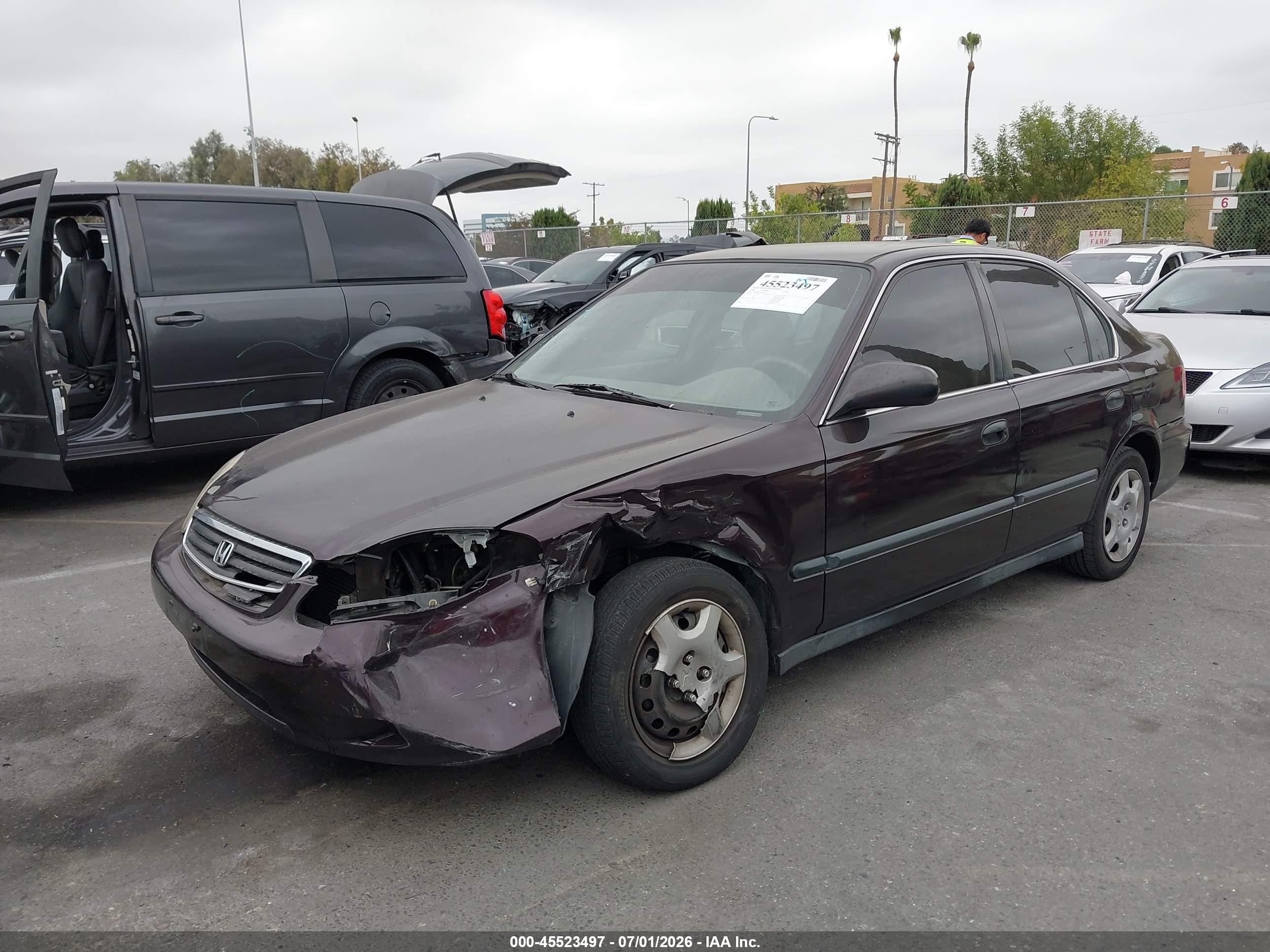 2000 Honda Civic Lx Purple vin: 2HGEJ6672YH505721
