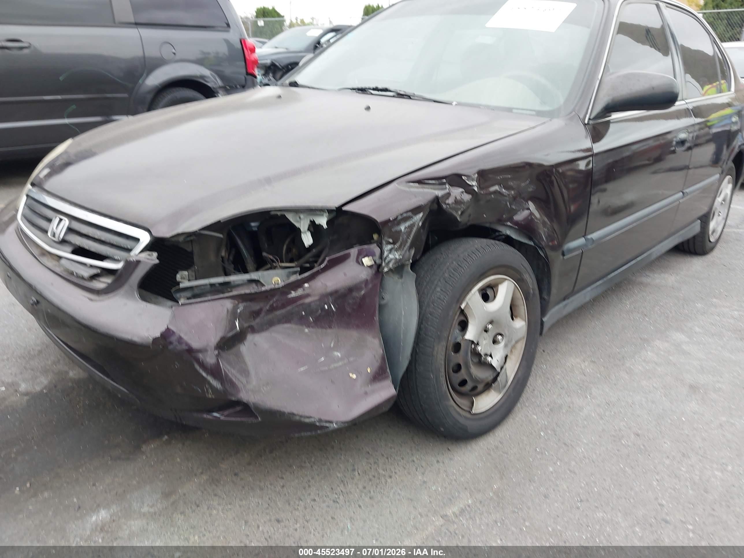 2000 Honda Civic Lx Purple vin: 2HGEJ6672YH505721