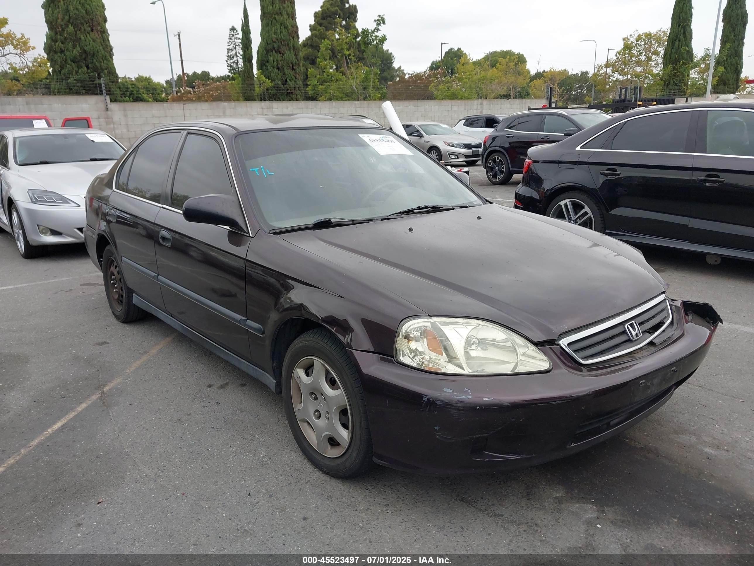 2000 Honda Civic Lx Purple vin: 2HGEJ6672YH505721