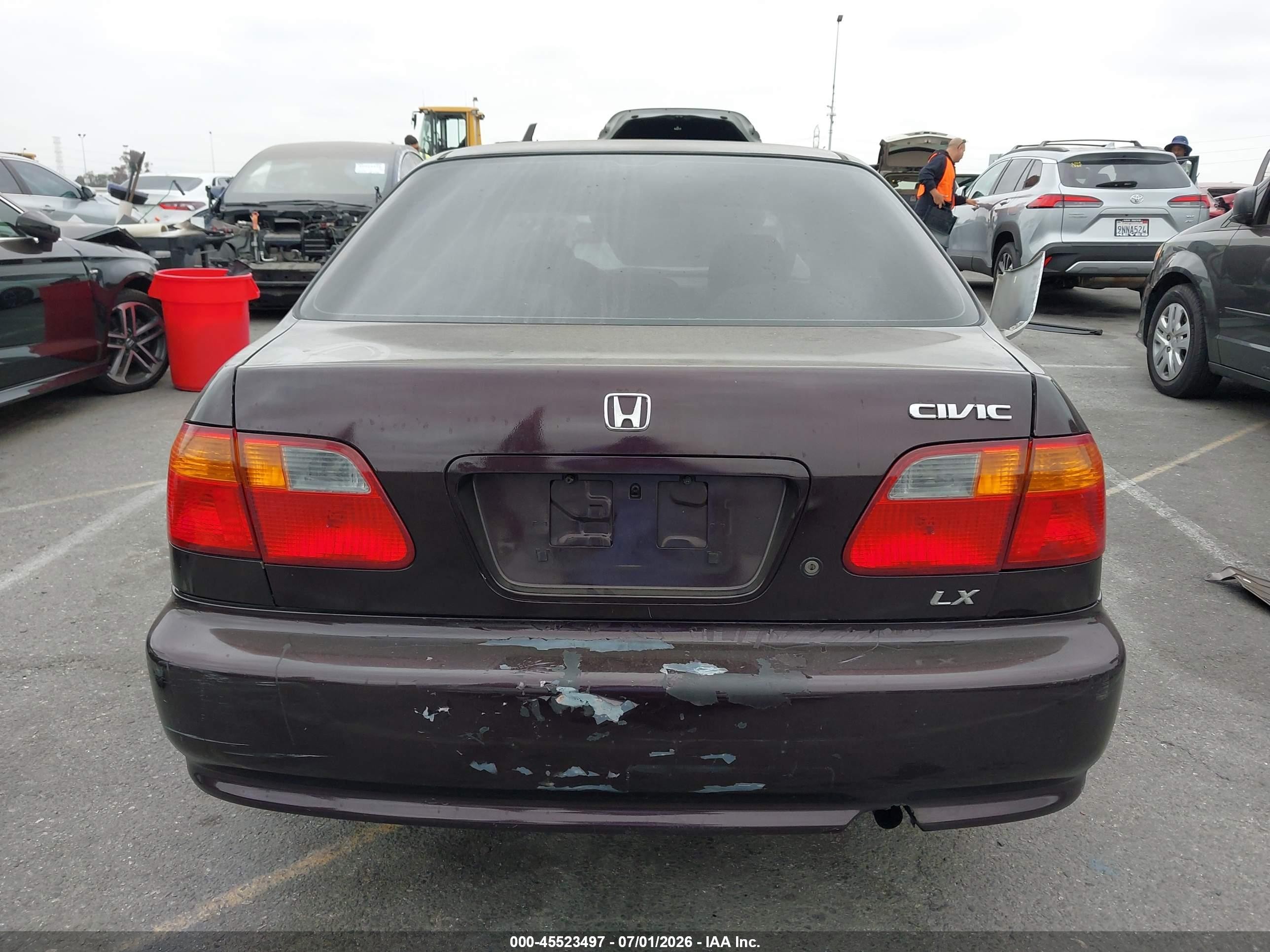 2000 Honda Civic Lx Purple vin: 2HGEJ6672YH505721