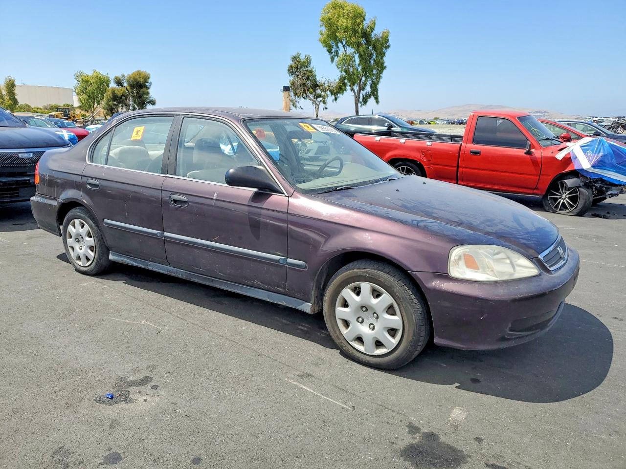 2000 Honda Civic Lx Purple vin: 2HGEJ6672YH577230