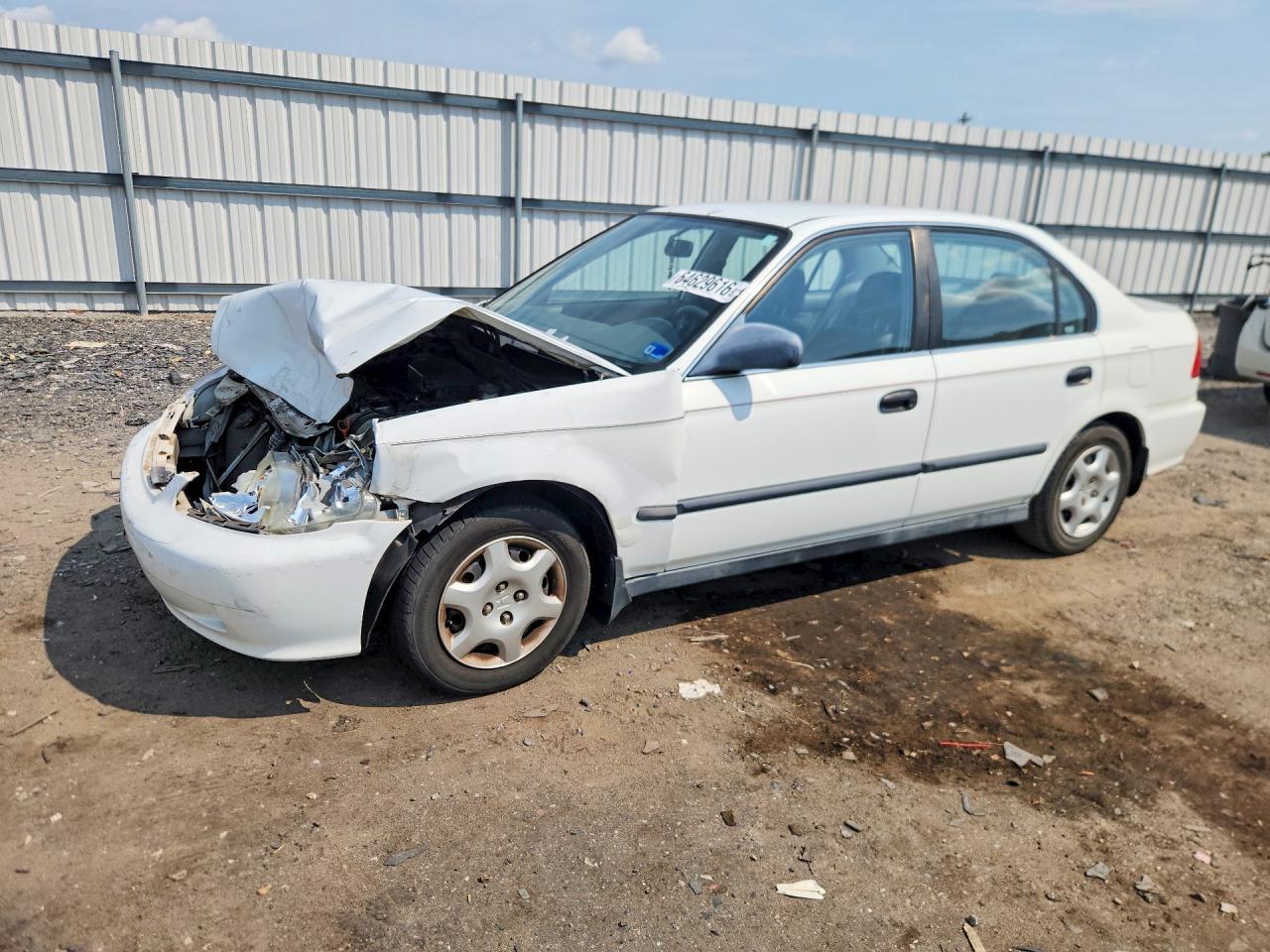 1999 Honda Civic Lx White vin: 2HGEJ6673XH566252