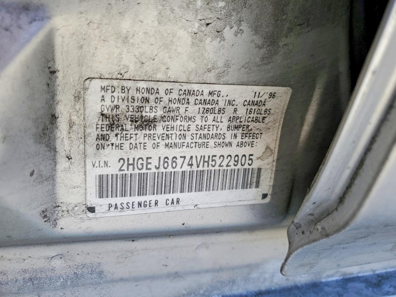 1997 Honda Civic Lx Silver vin: 2HGEJ6674VH522905
