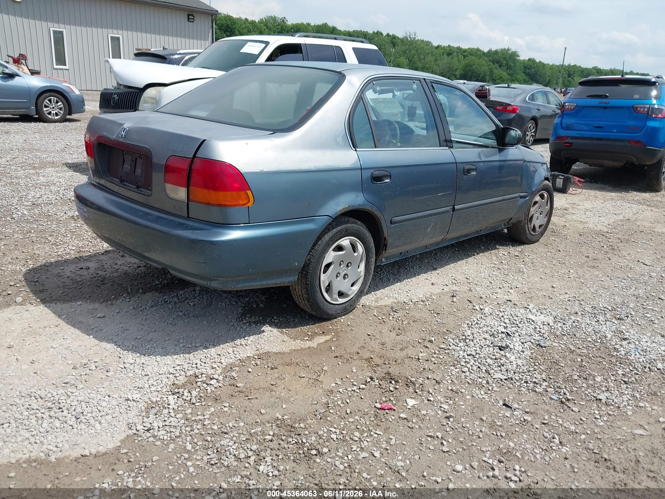1997 Honda Civic Lx Light Blue vin: 2HGEJ6674VH535279