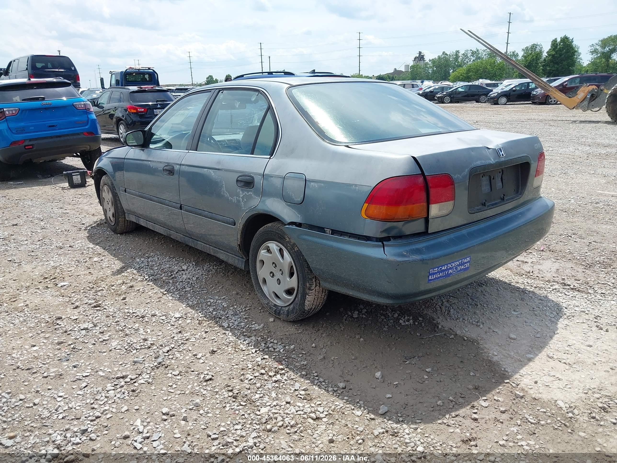 1997 Honda Civic Lx Light Blue vin: 2HGEJ6674VH535279