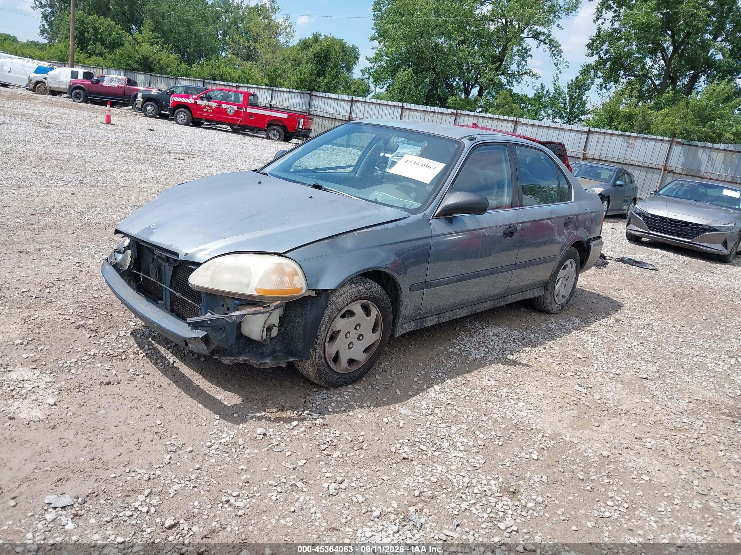 1997 Honda Civic Lx Light Blue vin: 2HGEJ6674VH535279