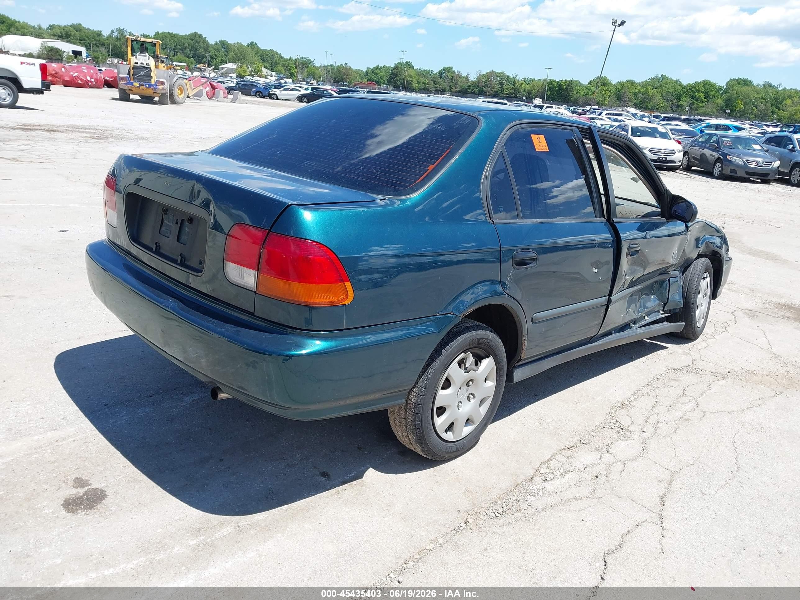 1998 Honda Civic Lx Green vin: 2HGEJ6674WH561706