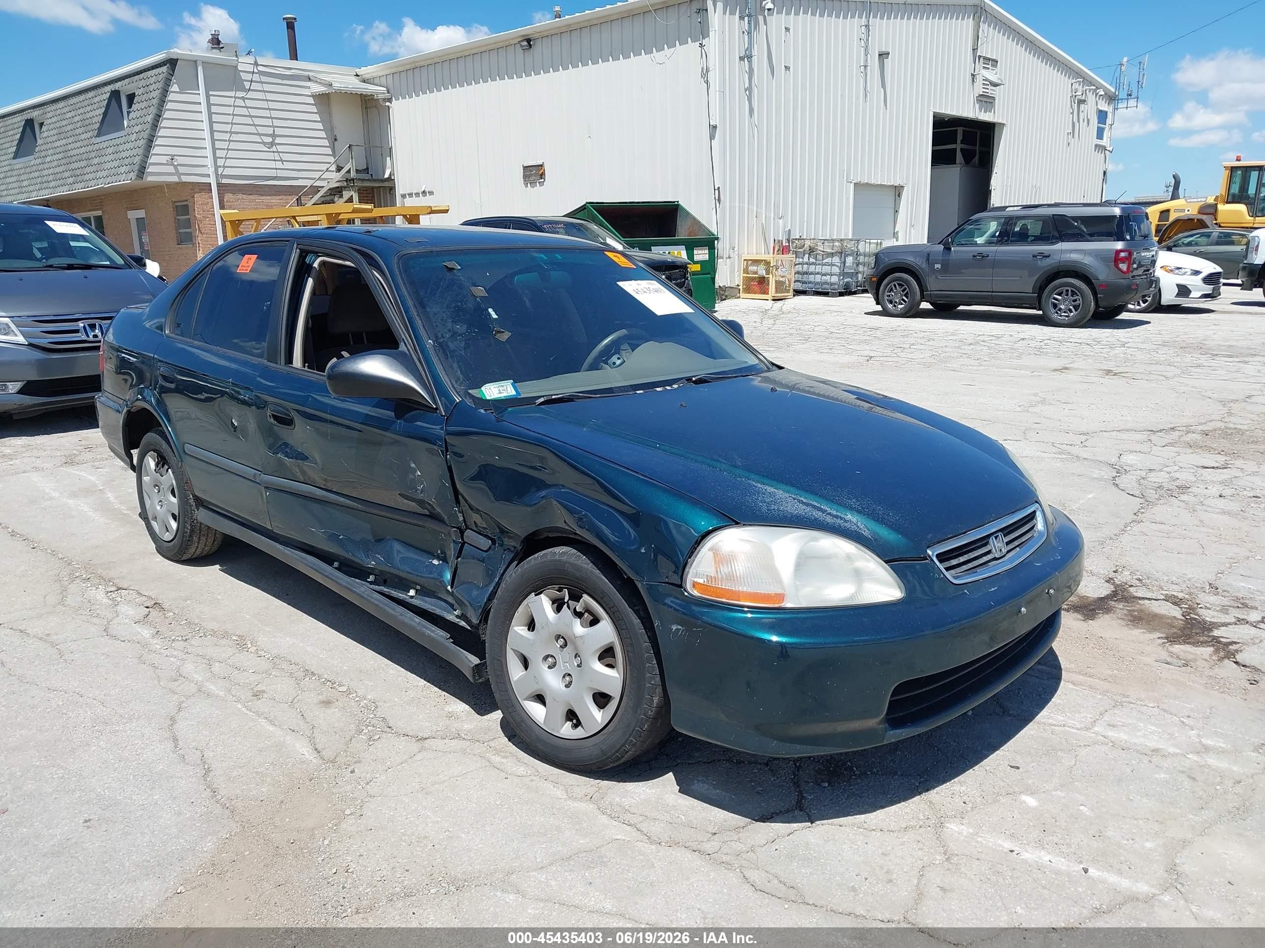 1998 Honda Civic Lx Зеленый vin: 2HGEJ6674WH561706