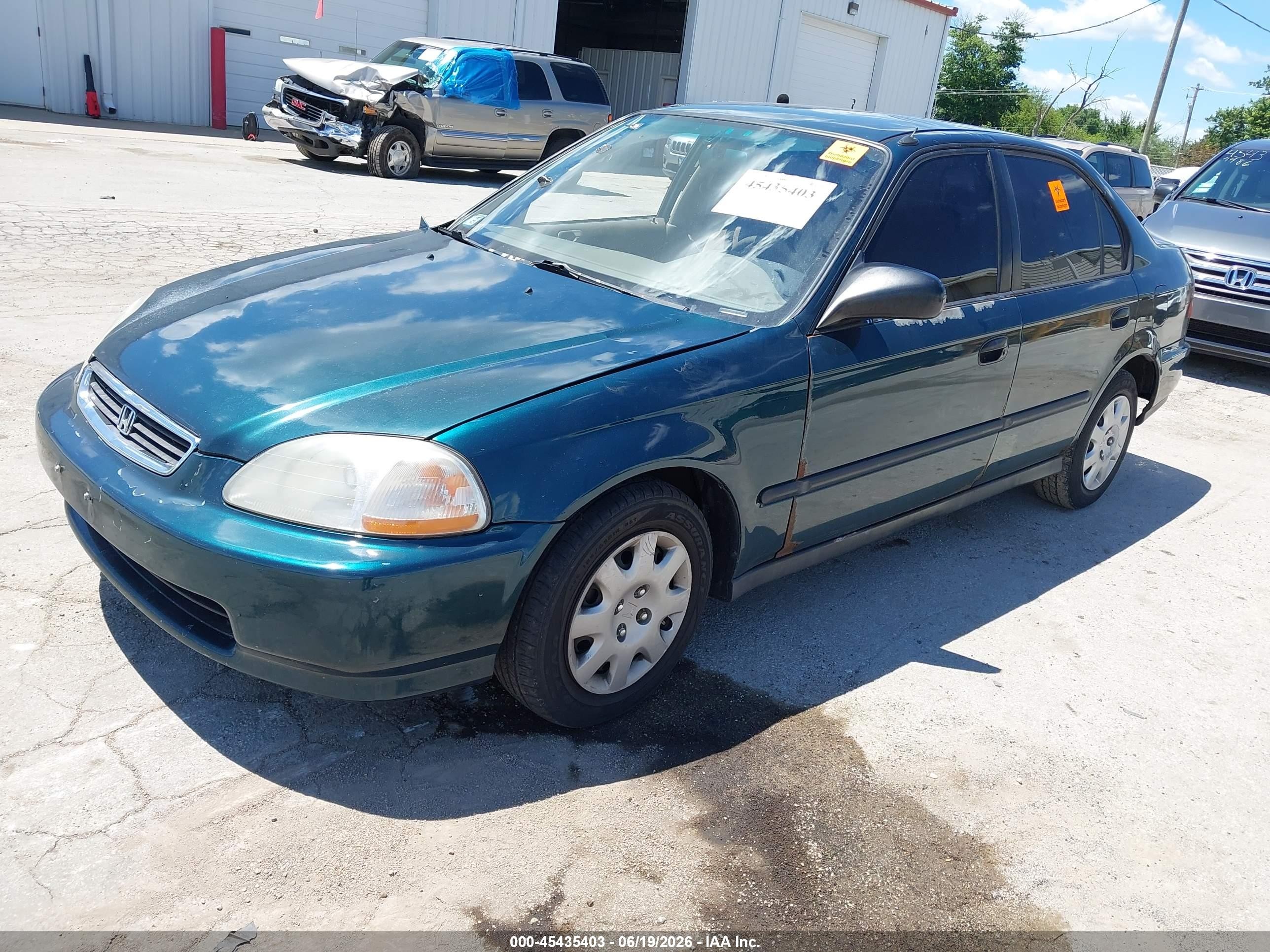 1998 Honda Civic Lx Green vin: 2HGEJ6674WH561706