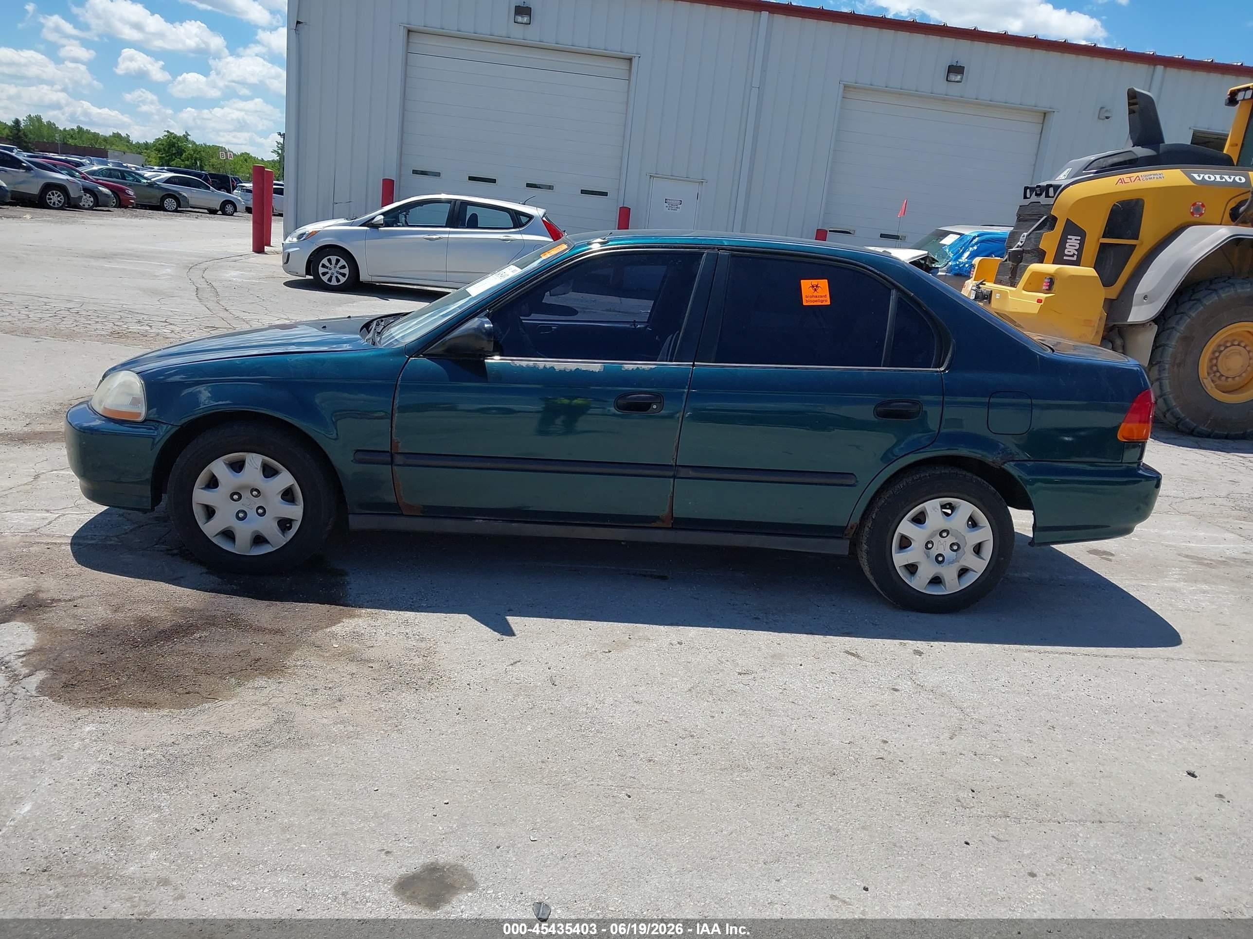 1998 Honda Civic Lx Green vin: 2HGEJ6674WH561706