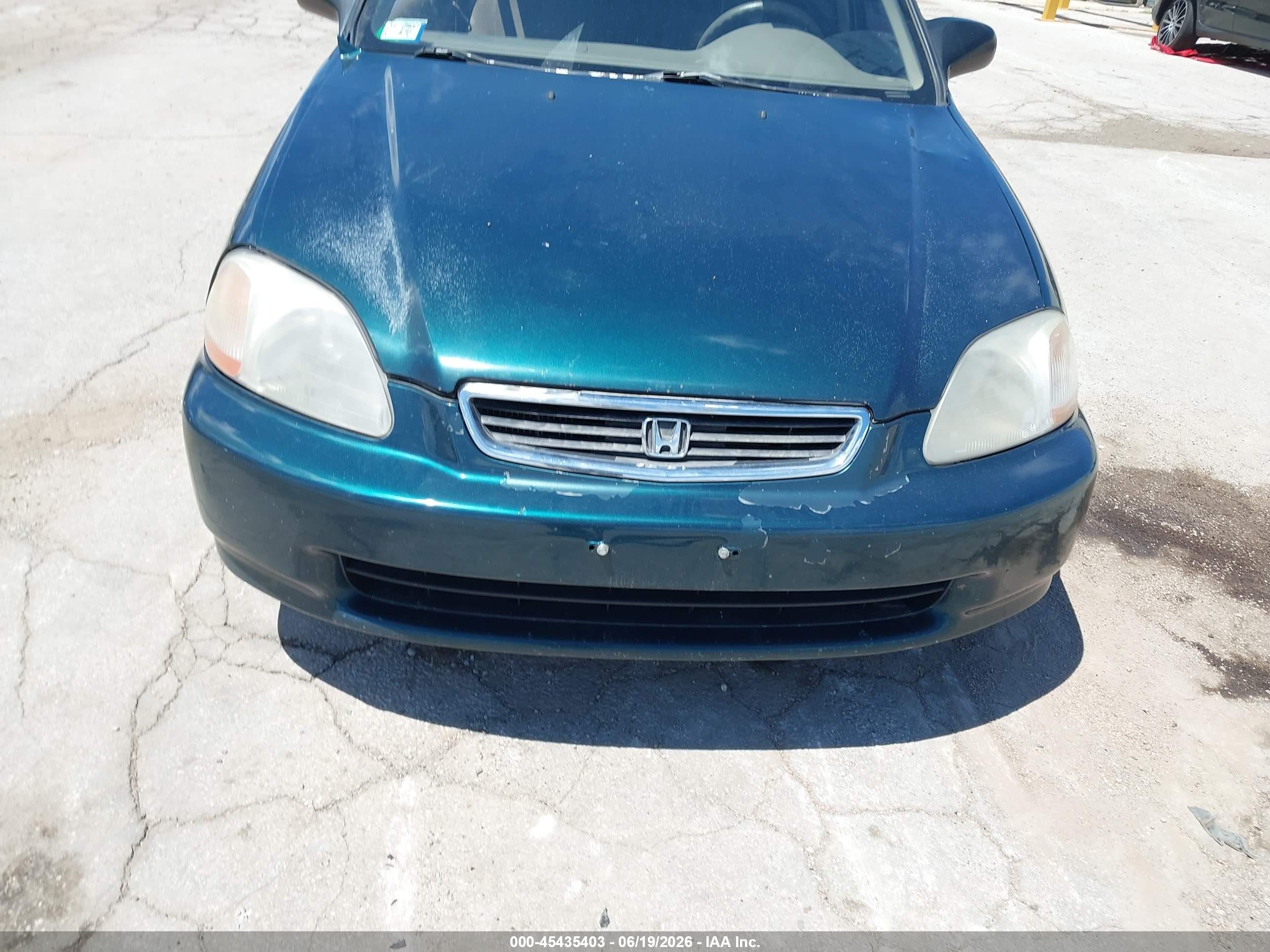 1998 Honda Civic Lx Green vin: 2HGEJ6674WH561706