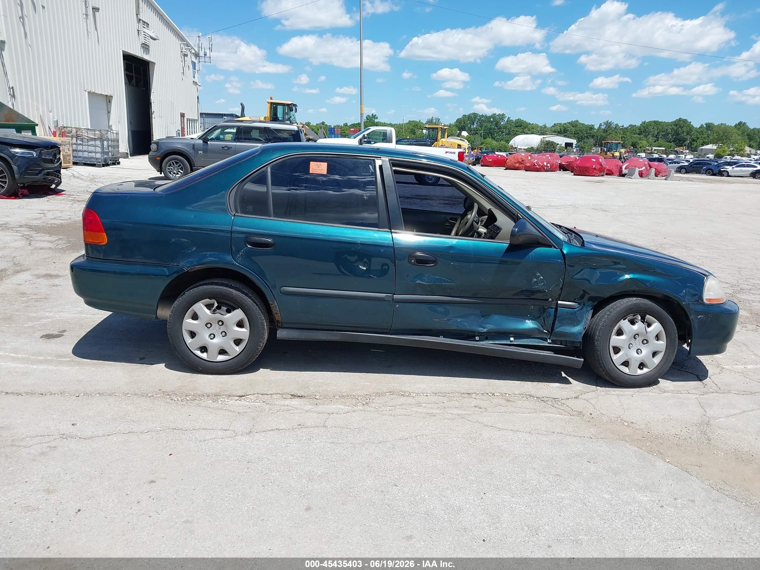 1998 Honda Civic Lx Green vin: 2HGEJ6674WH561706