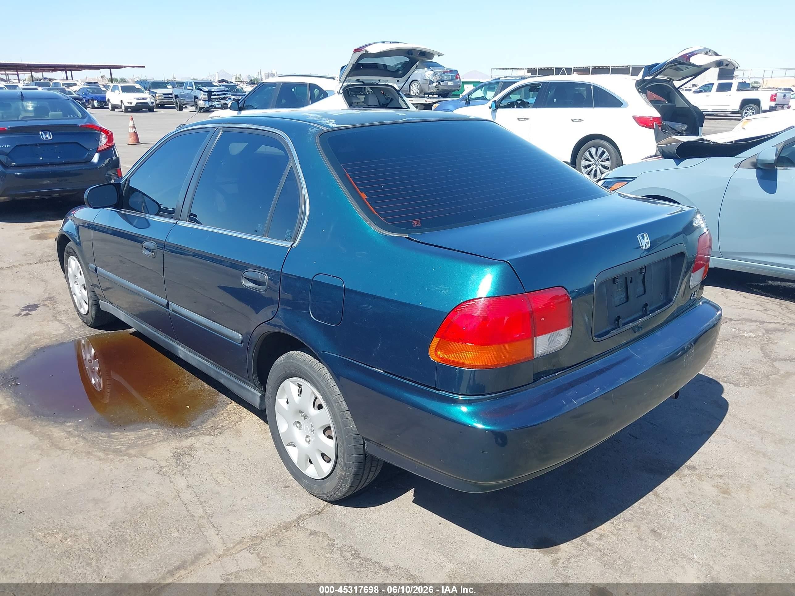 1998 Honda Civic Lx Green vin: 2HGEJ6674WH630393
