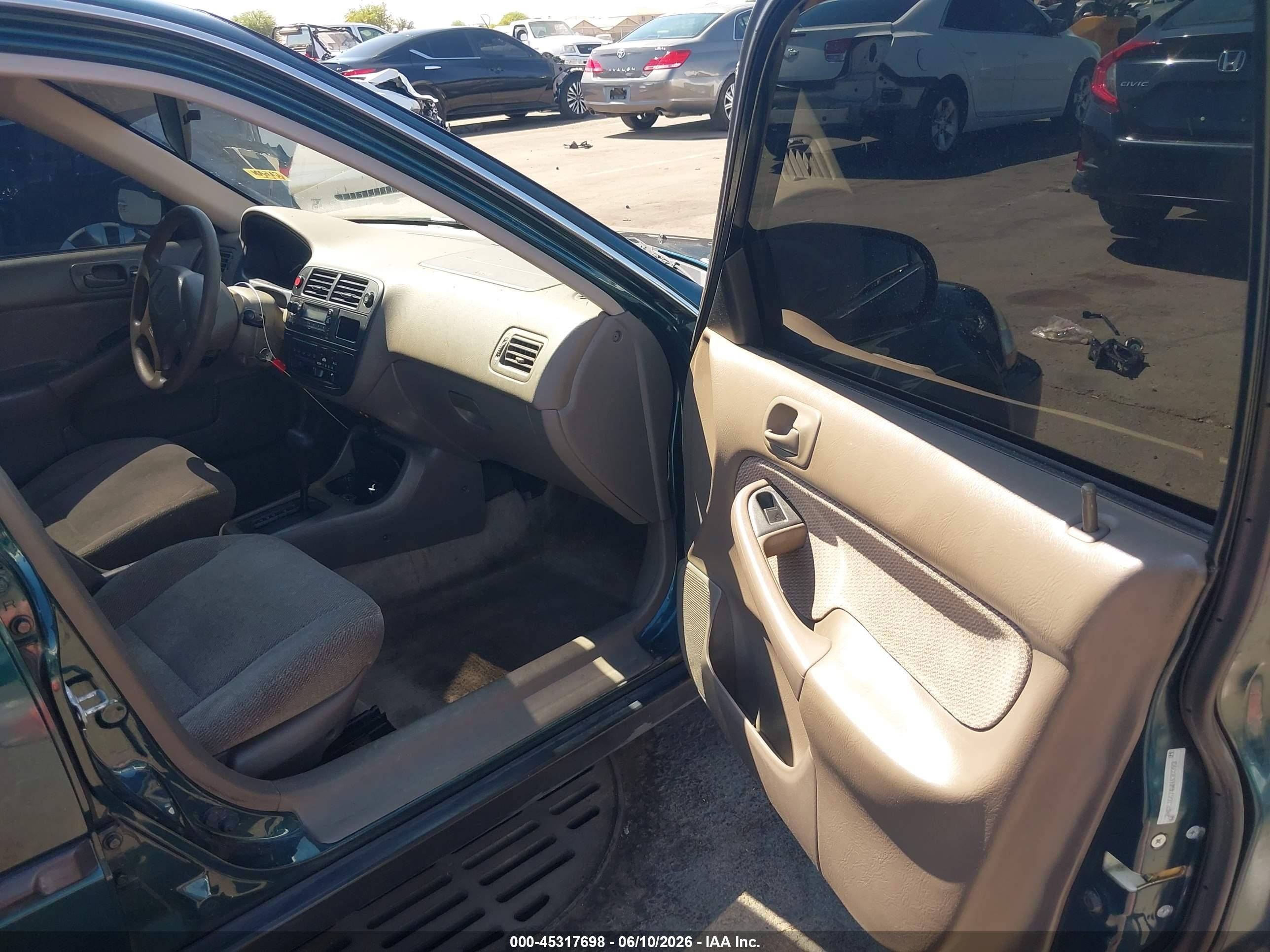 1998 Honda Civic Lx Green vin: 2HGEJ6674WH630393
