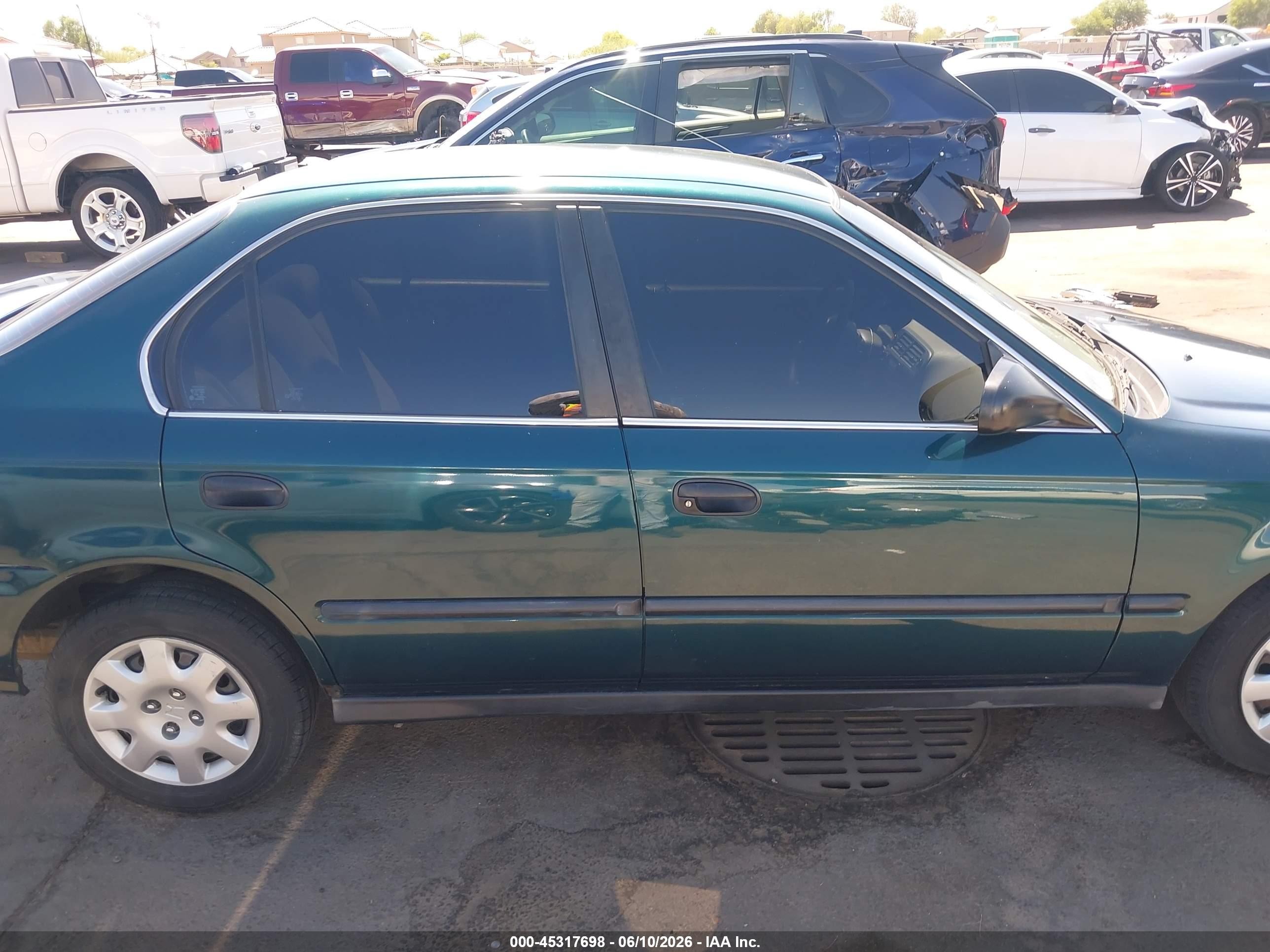 1998 Honda Civic Lx Green vin: 2HGEJ6674WH630393