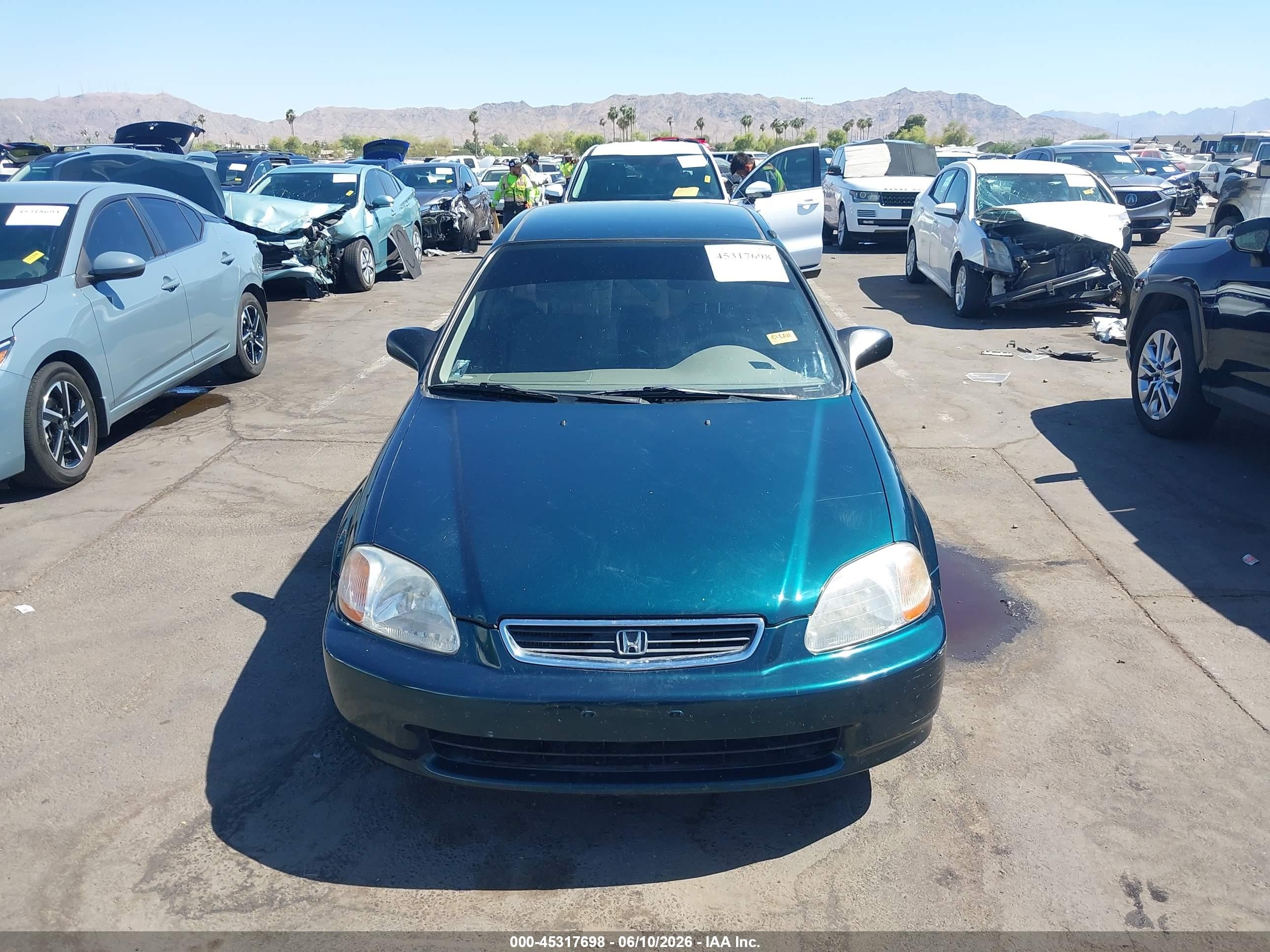 1998 Honda Civic Lx Green vin: 2HGEJ6674WH630393